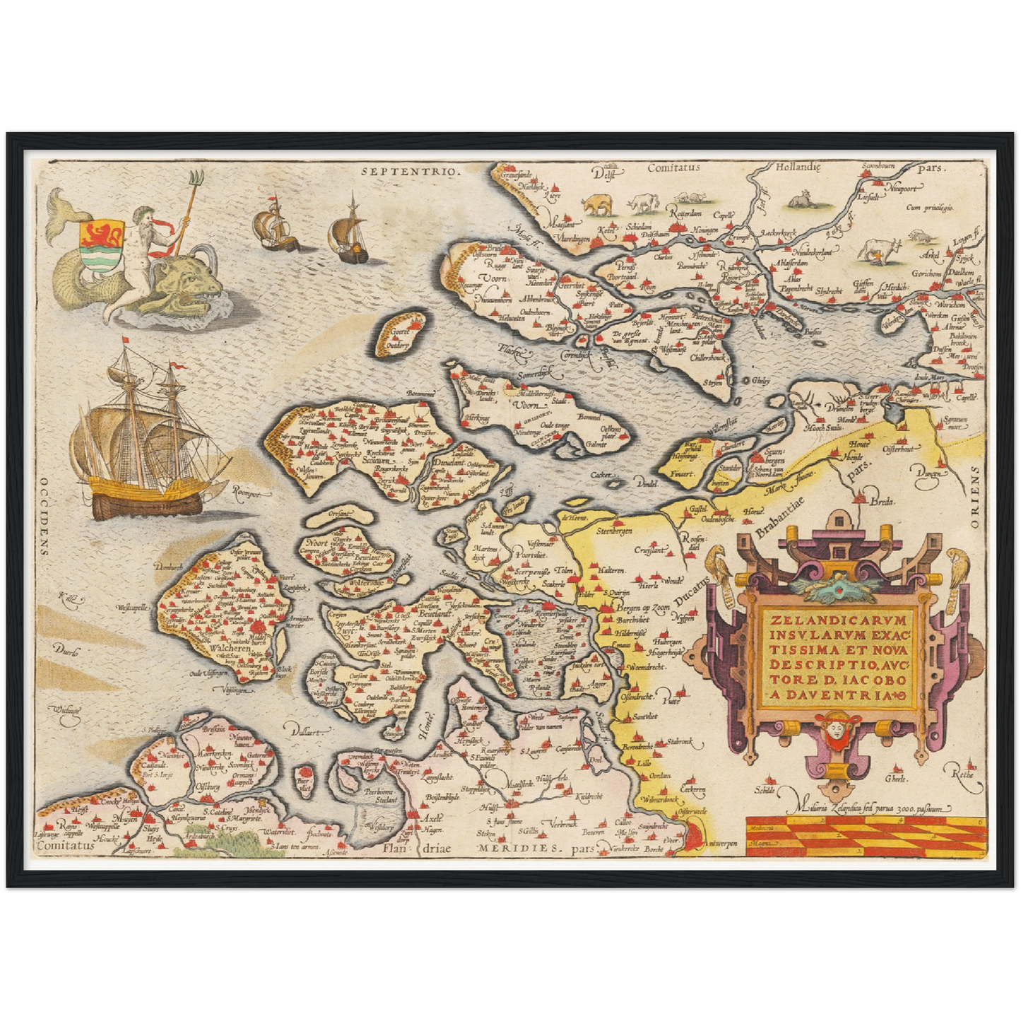 Historische Landkarte Provinz Zeeland um 1609