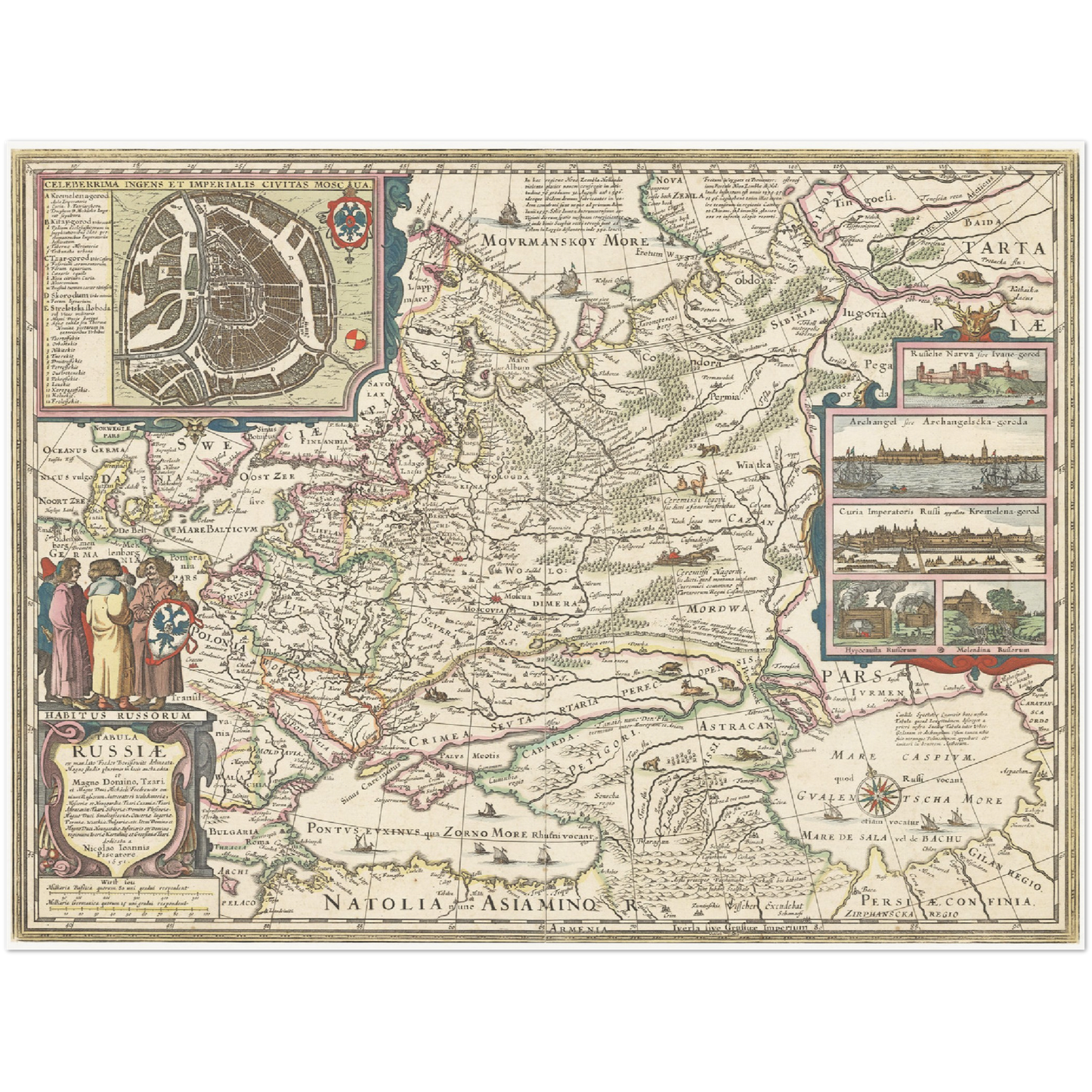 Historische Landkarte Russland um 1651