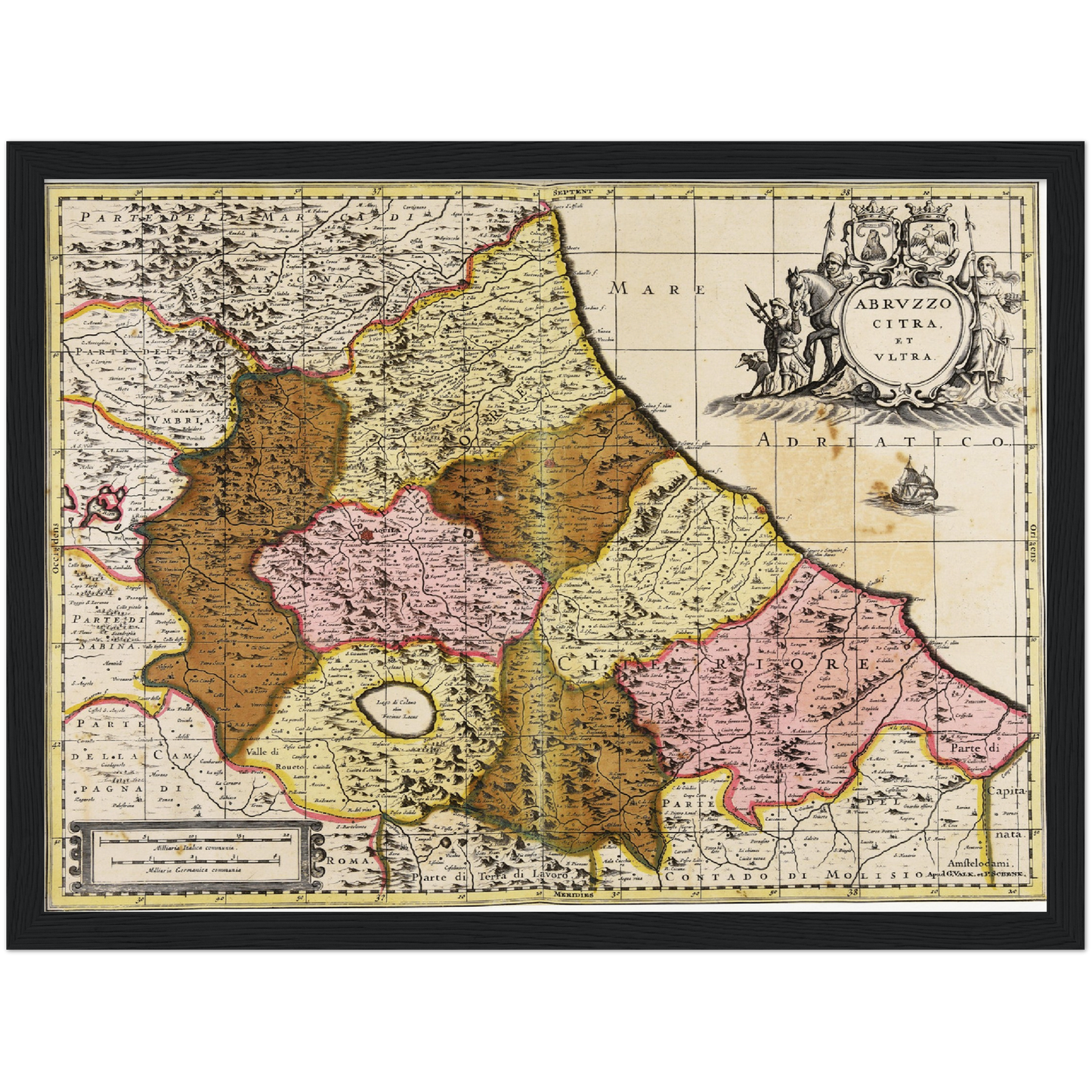 Historische Landkarte Abruzzen um 1700