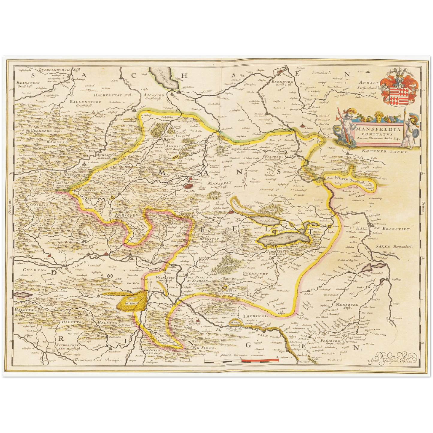Historische Landkarte Mansfeld um 1635