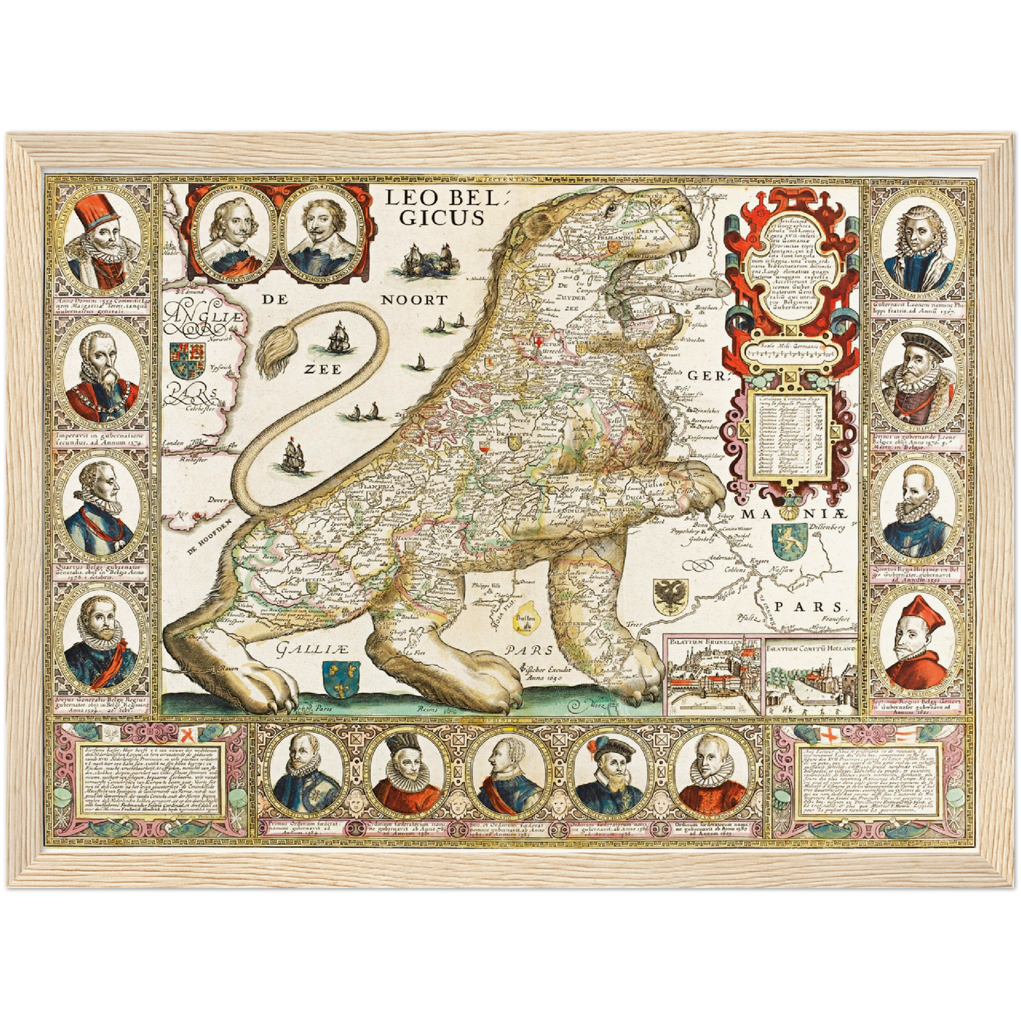Historische Landkarte Belgien um 1650