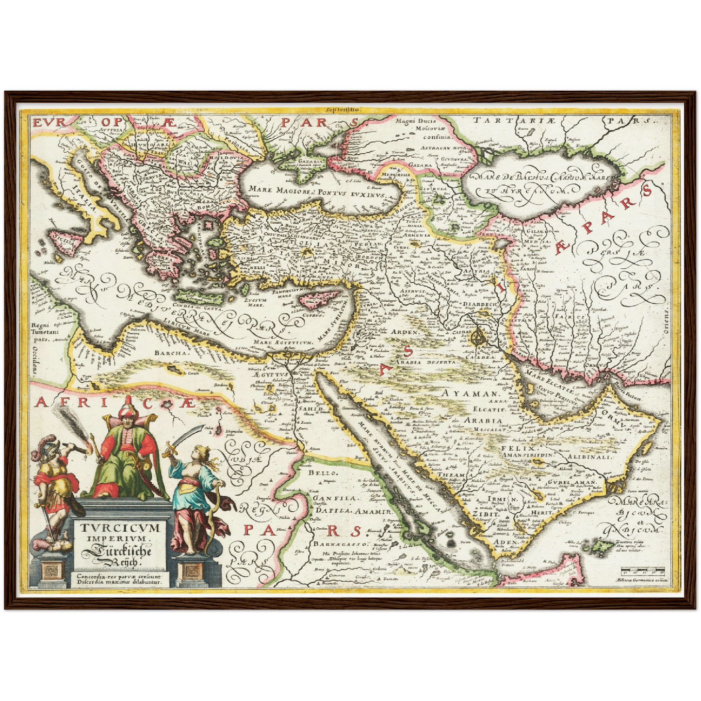 Historische Landkarte Naher Osten um 1636