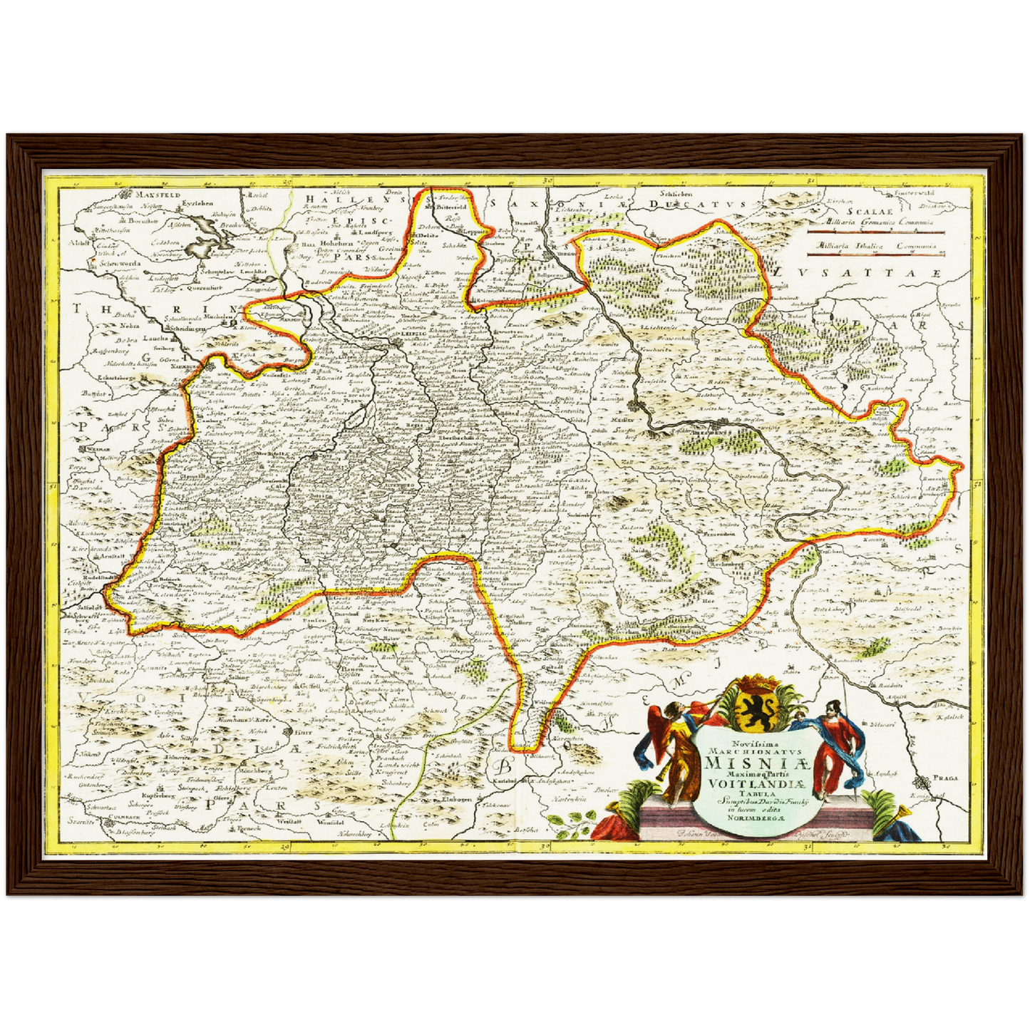 Historische Landkarte Meißen um 1700