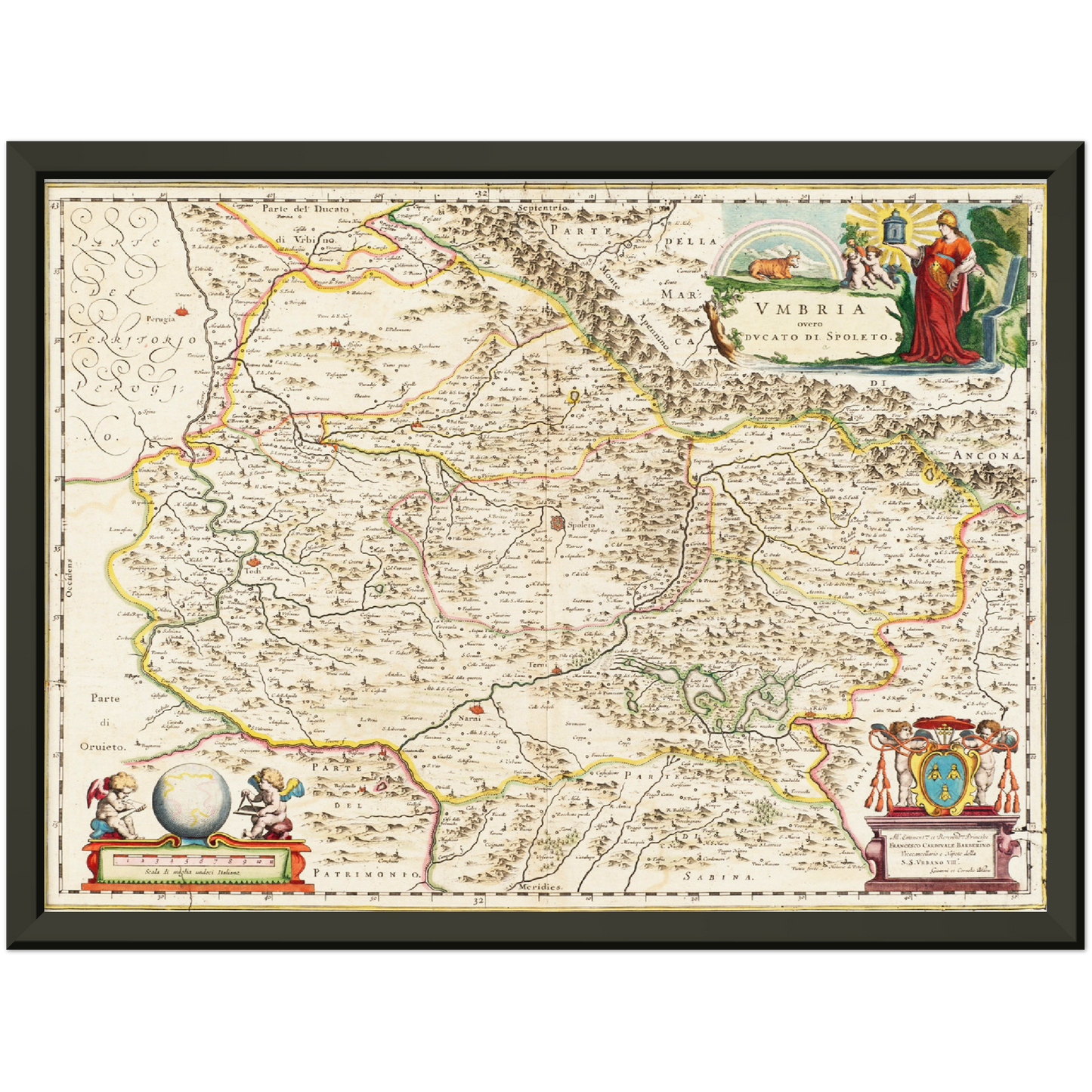 Historische Landkarte Umbrien um 1662