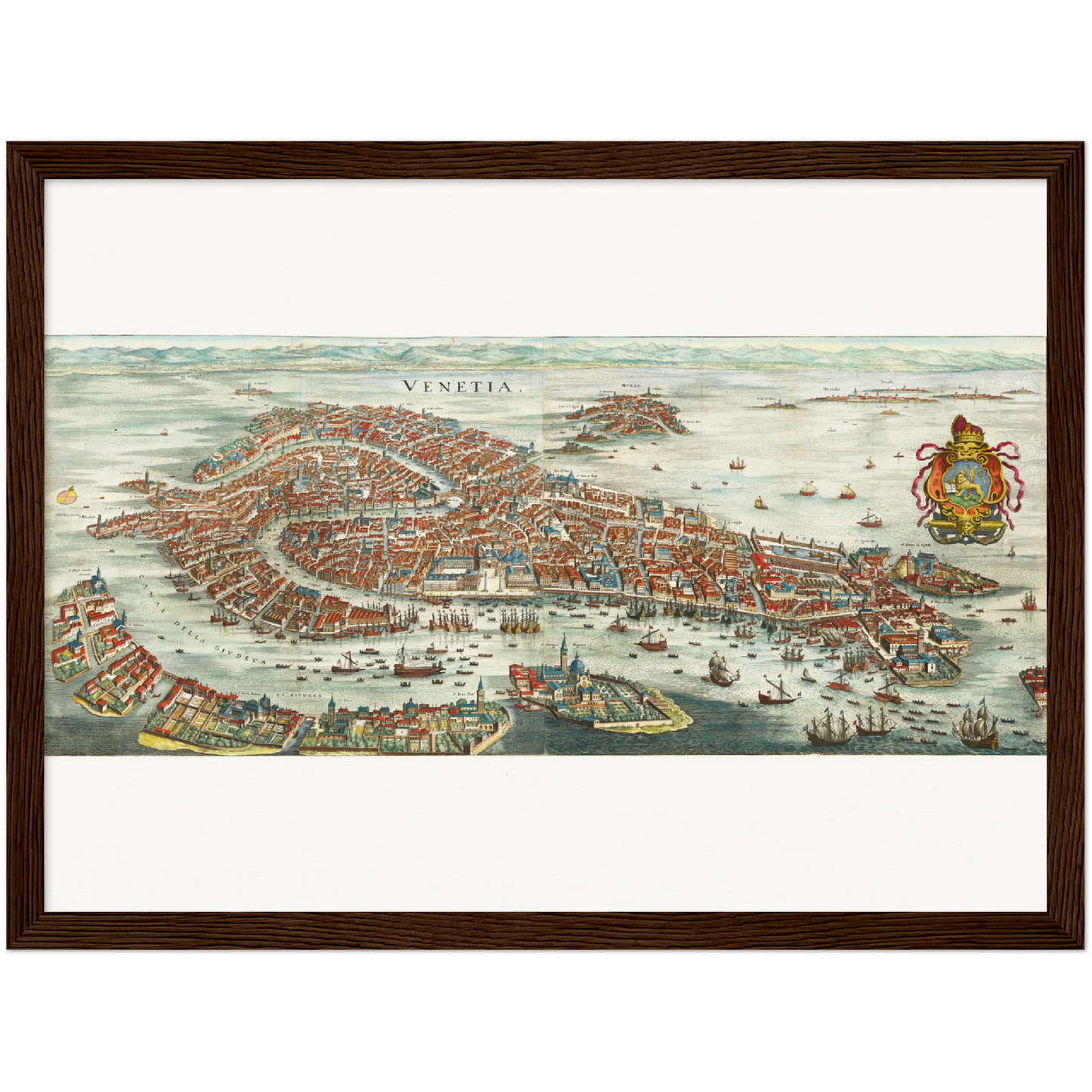 Historische Stadtansicht Venedig um 1636