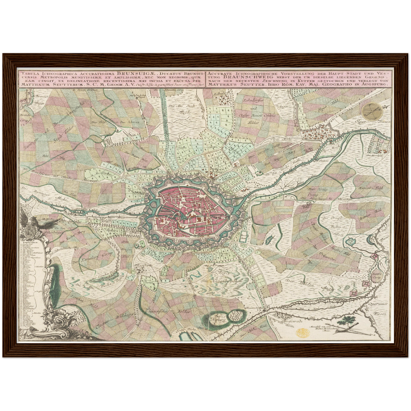 Historischer Stadtplan Braunschweig um 1750