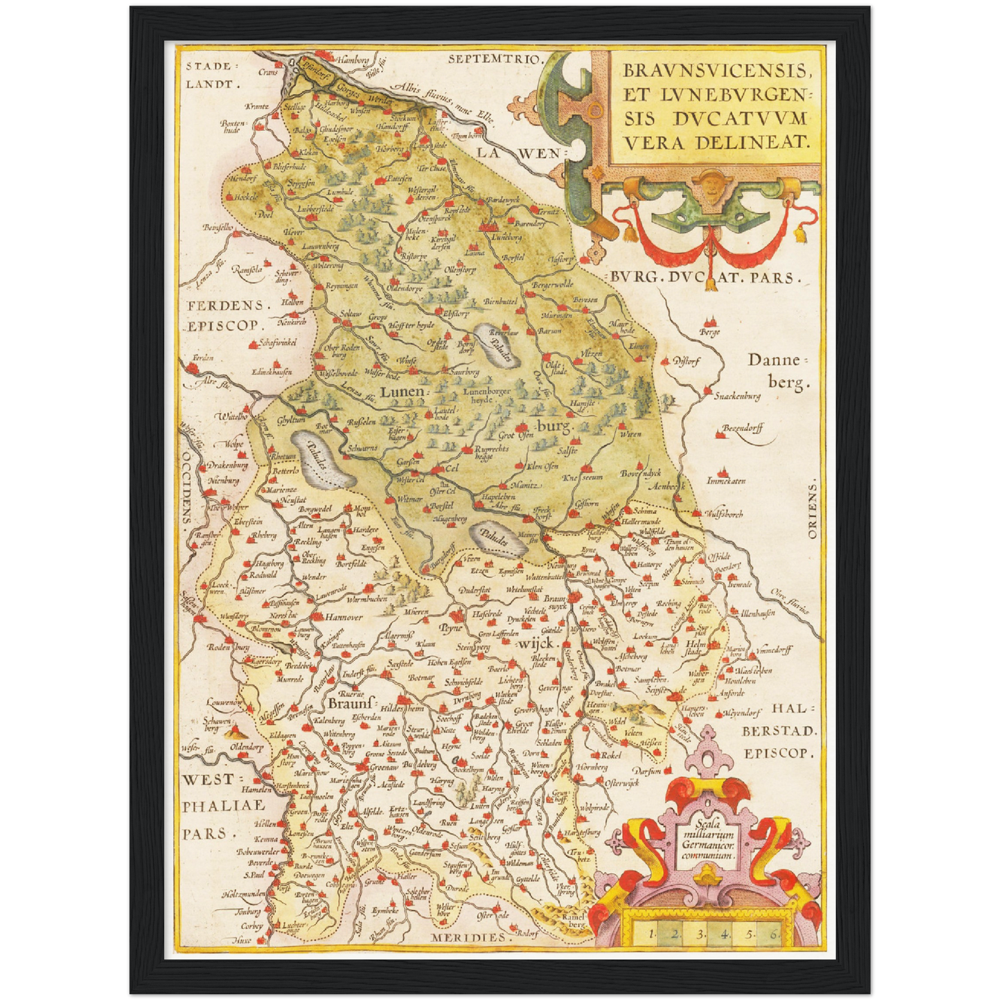 Historische Landkarte Lüneburg um 1609