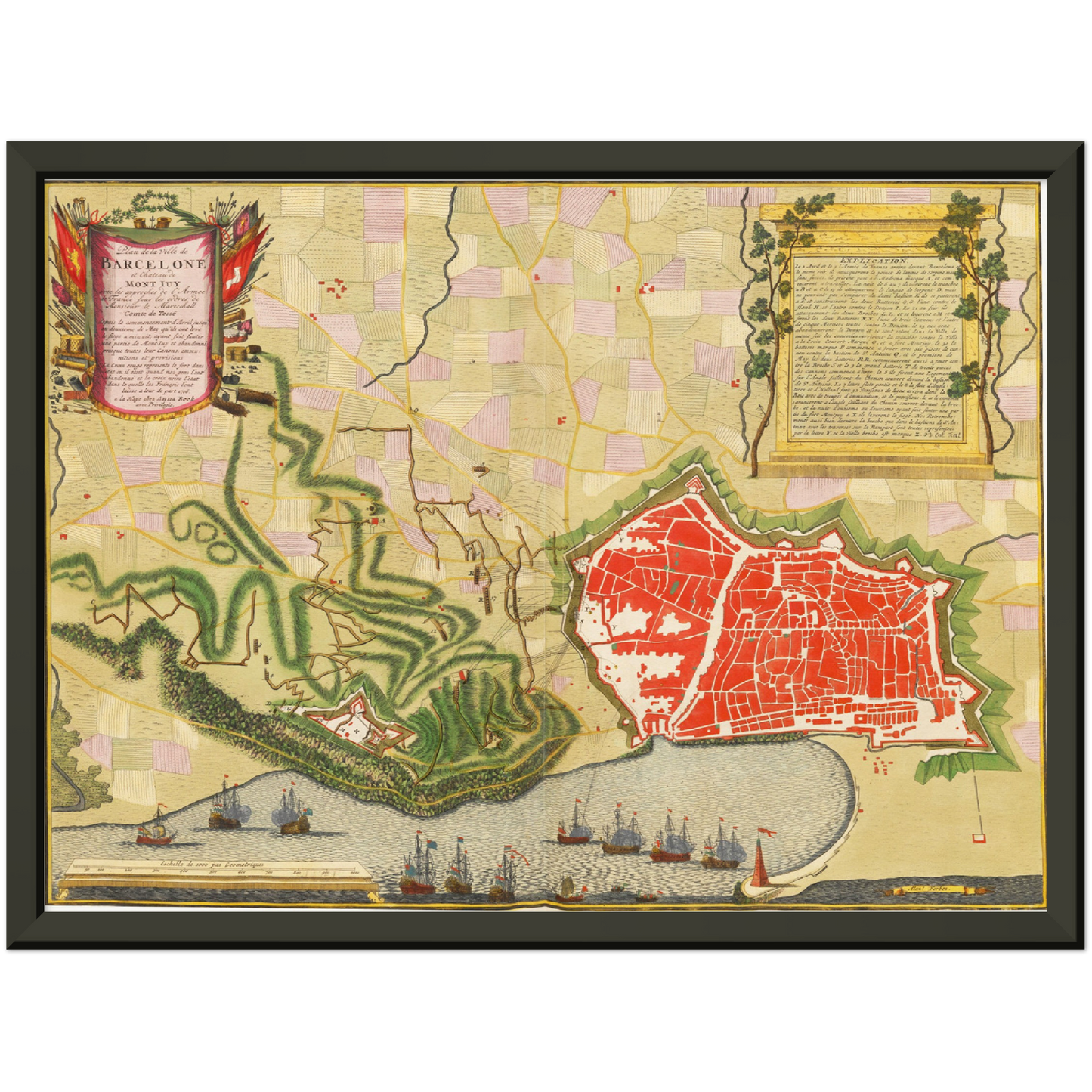 Historischer Stadtplan Barcelona um 1700