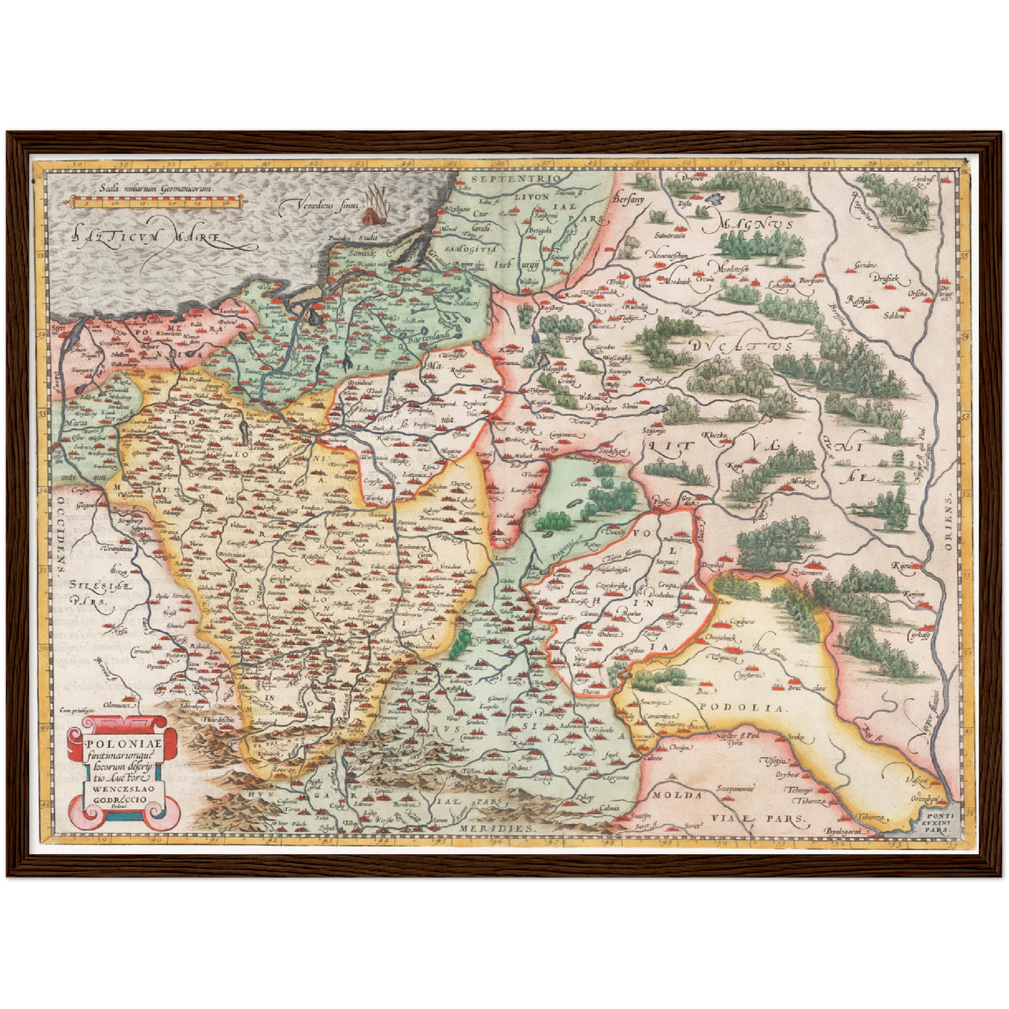 Historische Landkarte Polen um 1570