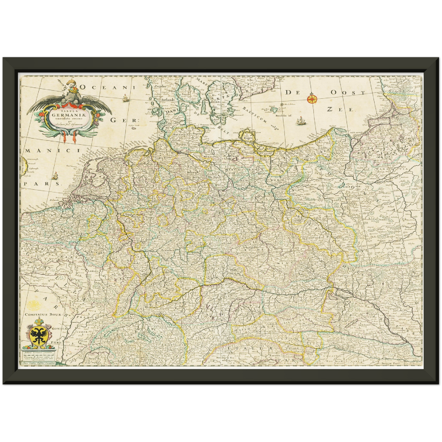 Historische Landkarte Deutschland um 1650