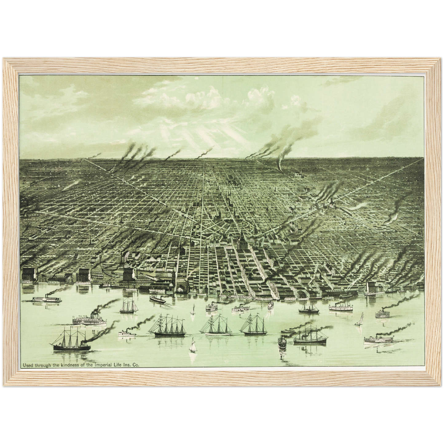 Historische Stadtansicht Detroit um 1890
