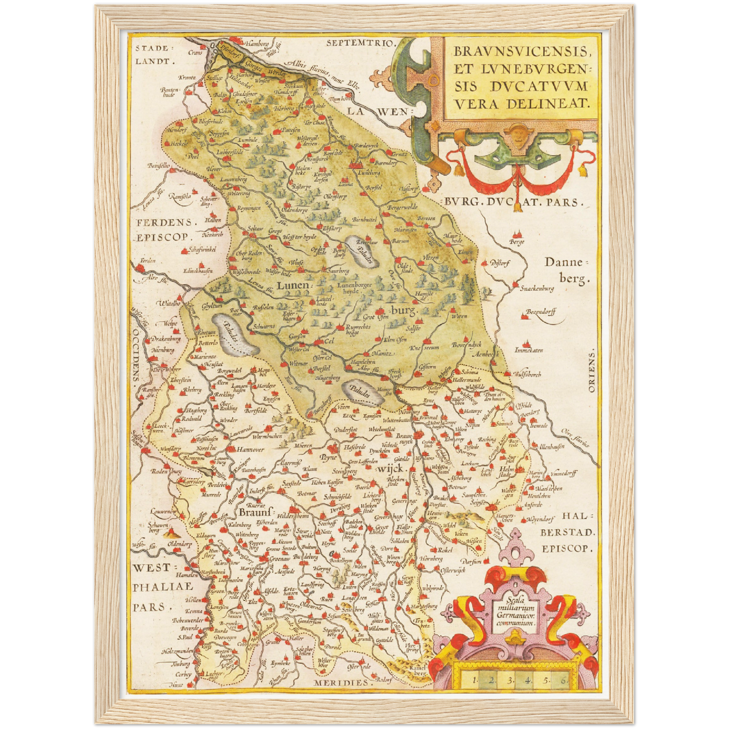 Historische Landkarte Lüneburg um 1609