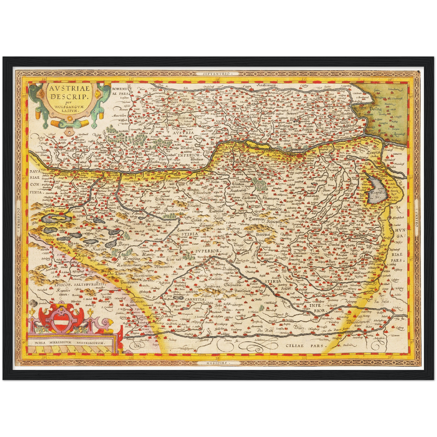 Historische Landkarte Österreich um 1609