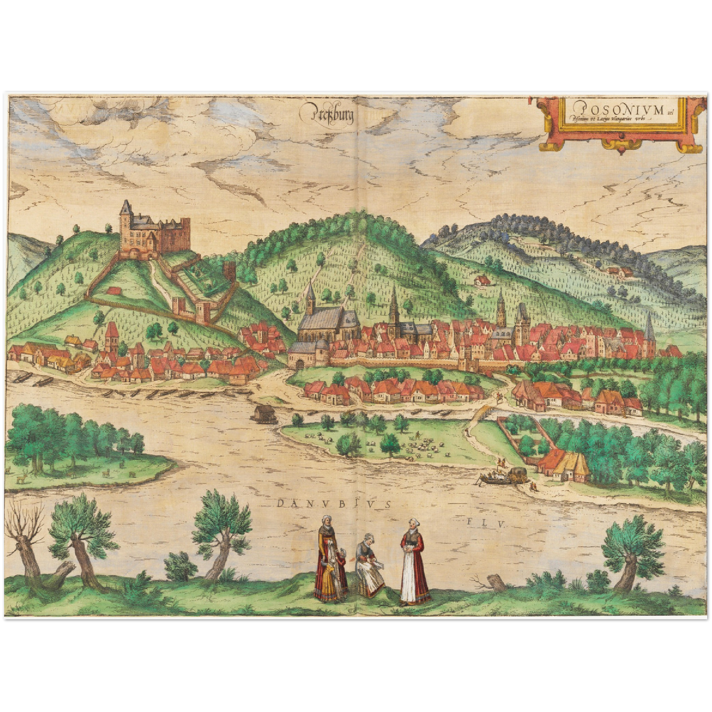 Historische Stadtansicht Bratislava um 1592
