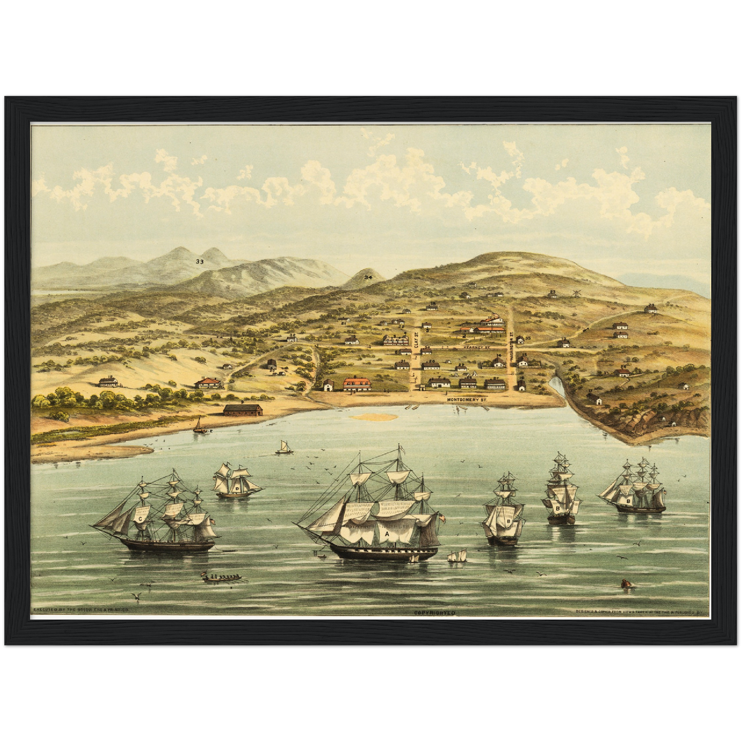 Historische Stadtansicht San Francisco um 1846