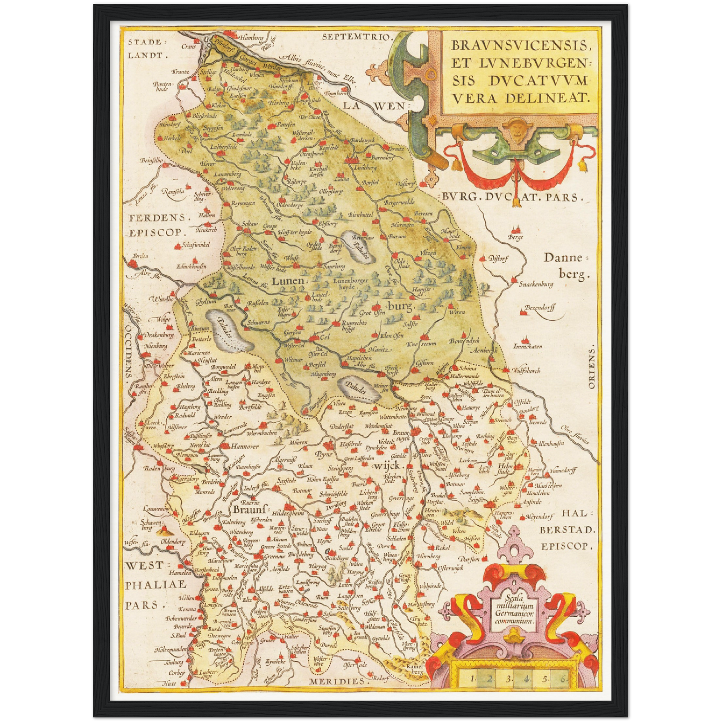 Historische Landkarte Lüneburg um 1609