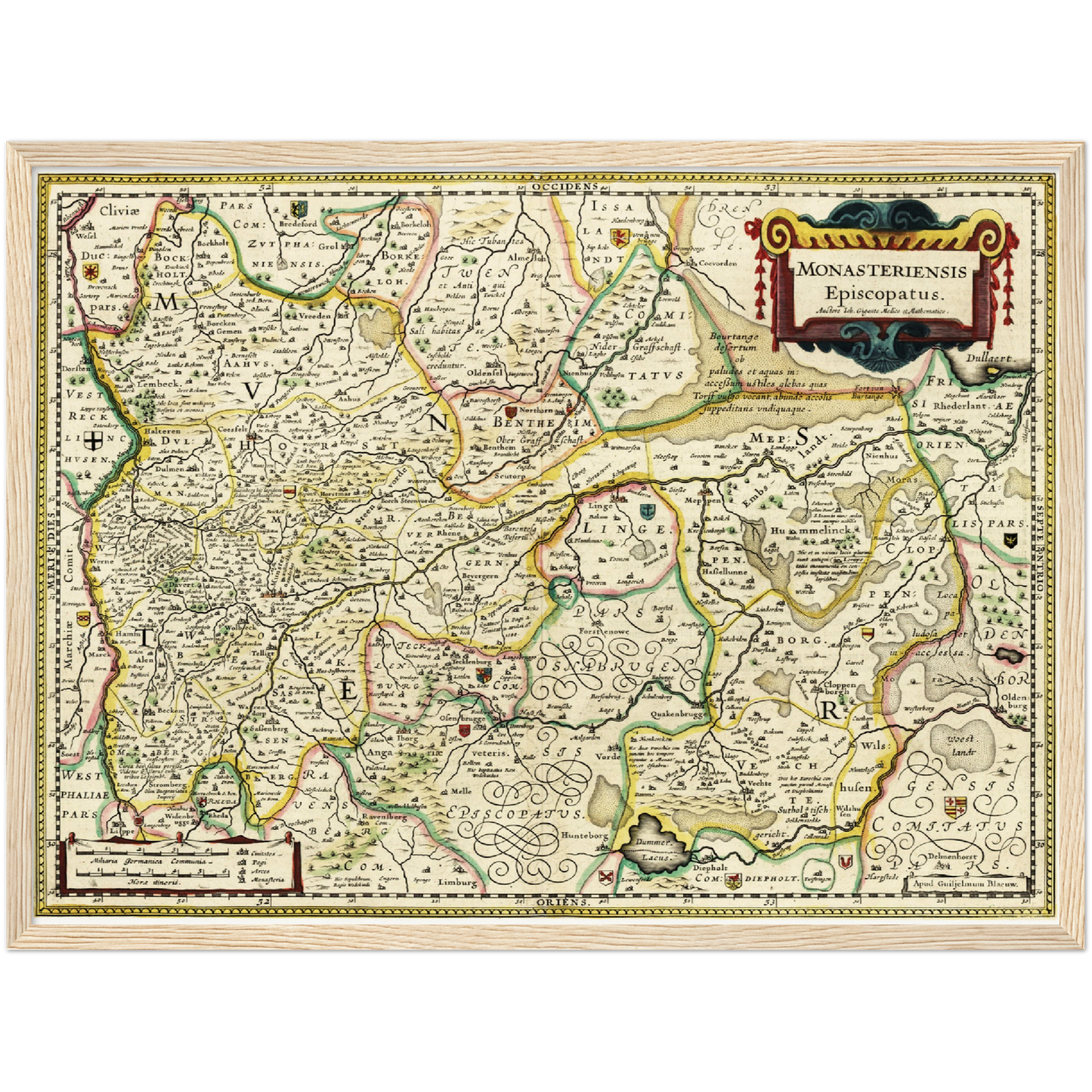 Historische Landkarte Münster um 1650