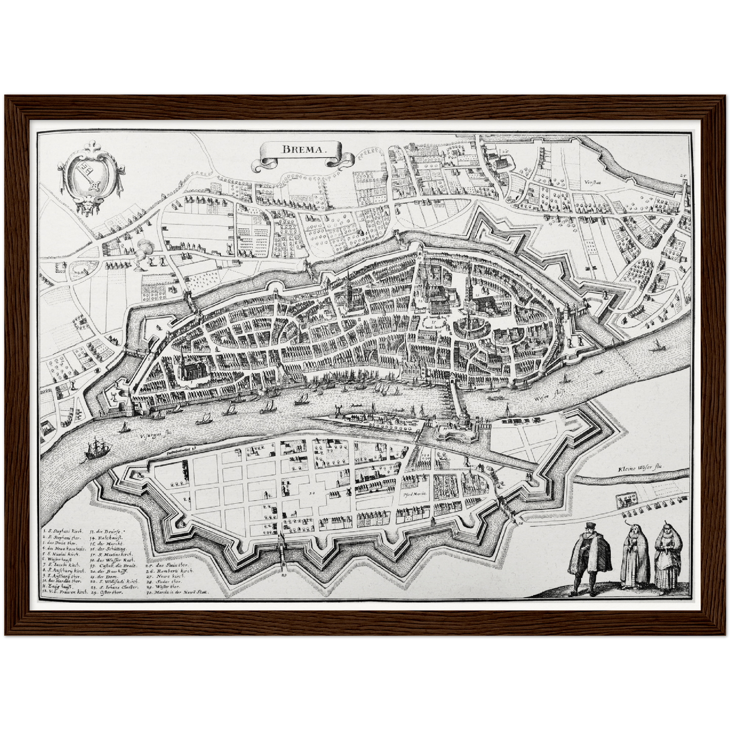Historischer Stadtplan Bremen um 1650