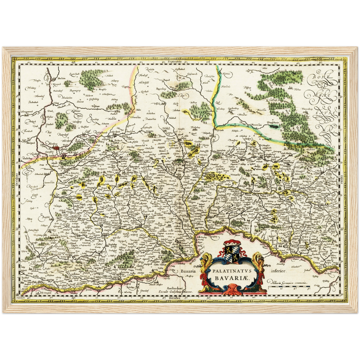 Historische Landkarte Oberpfalz um 1647