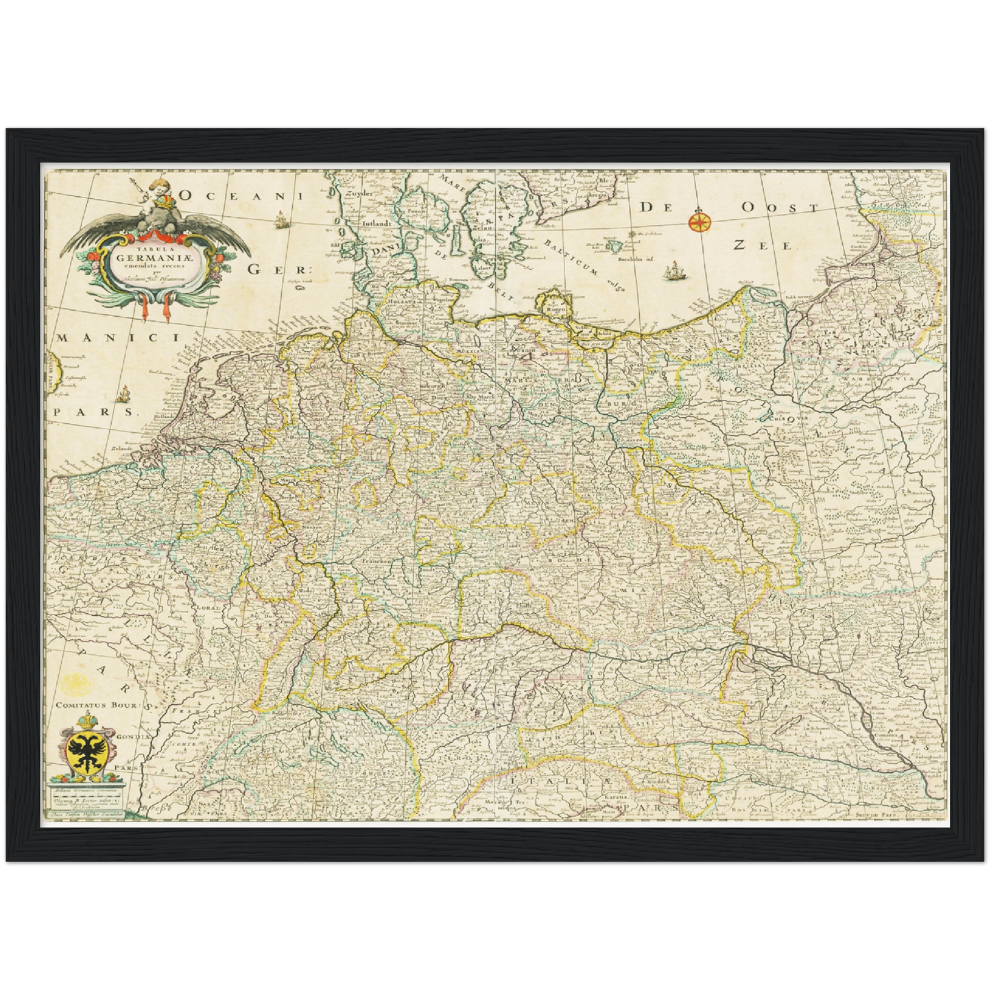 Historische Landkarte Deutschland um 1650