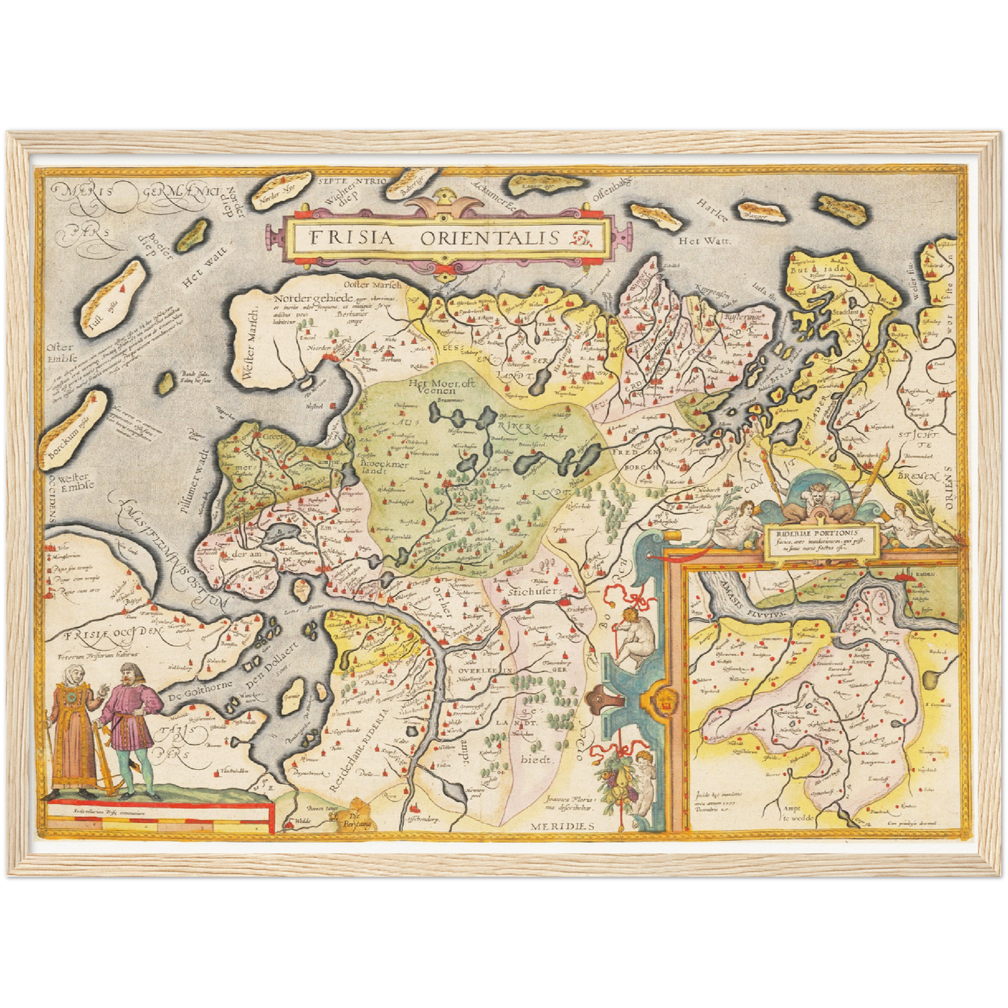 Historische Landkarte Ostfriesland um 1609