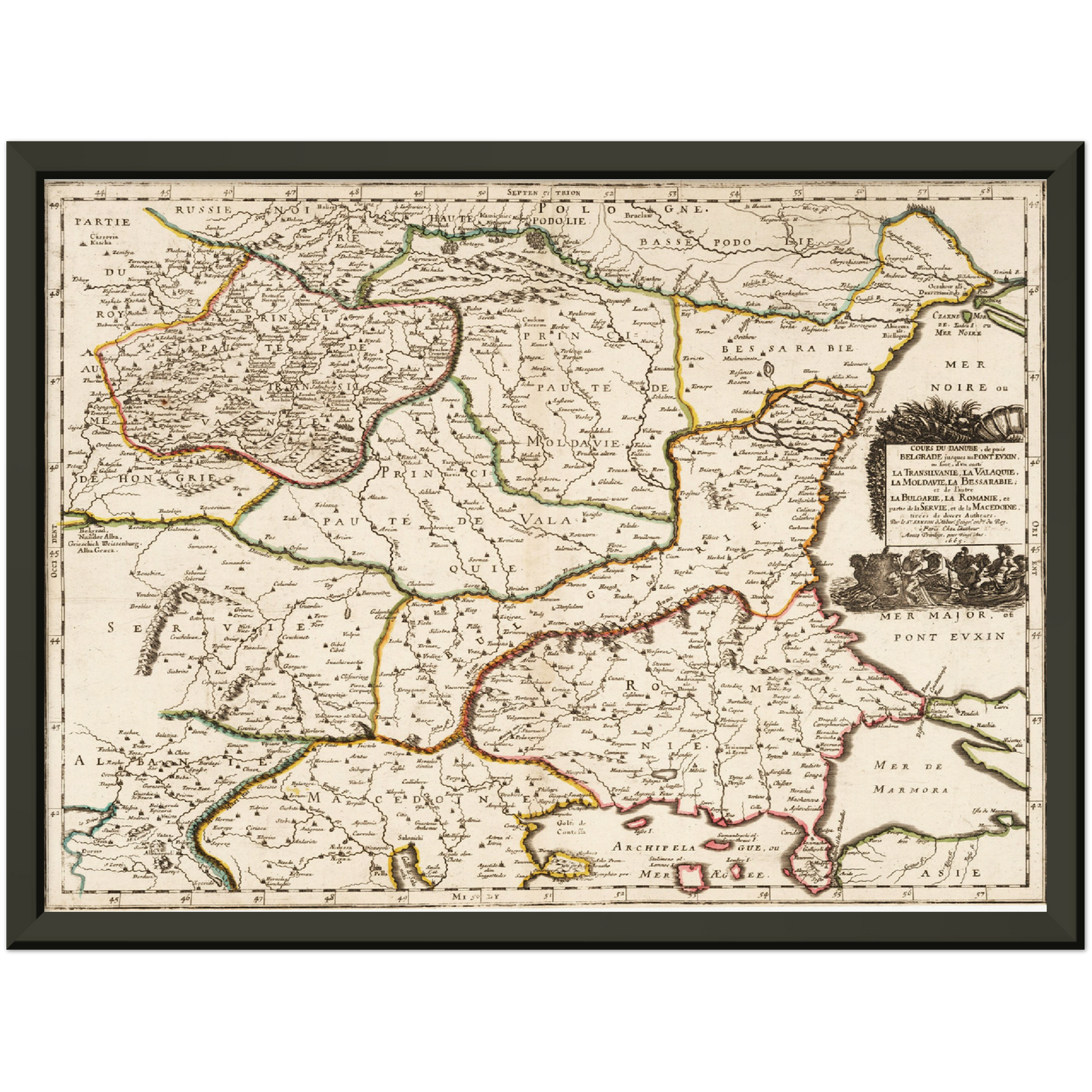 Historische Landkarte Bulgarien um 1665