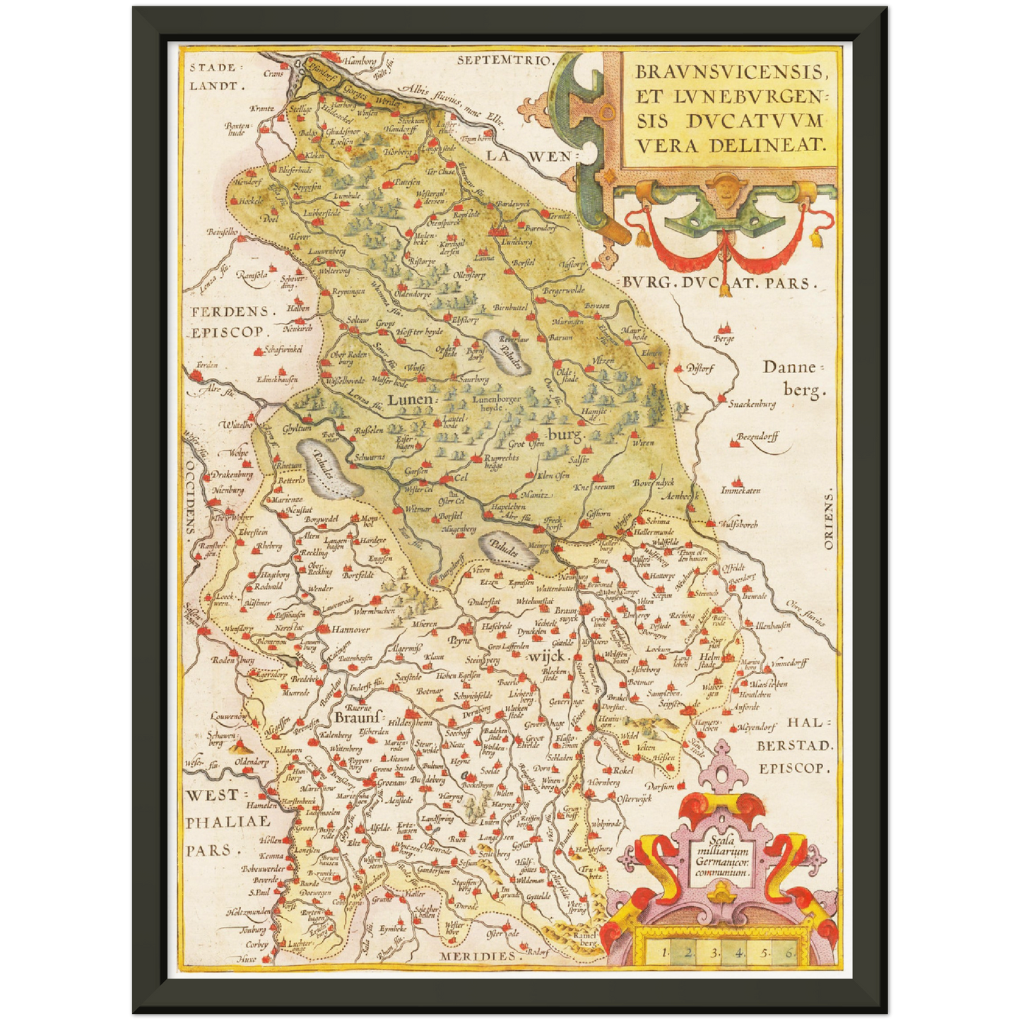 Historische Landkarte Lüneburg um 1609