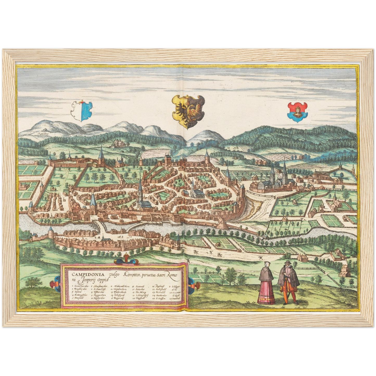 Historische Stadtansicht Kempten um 1575