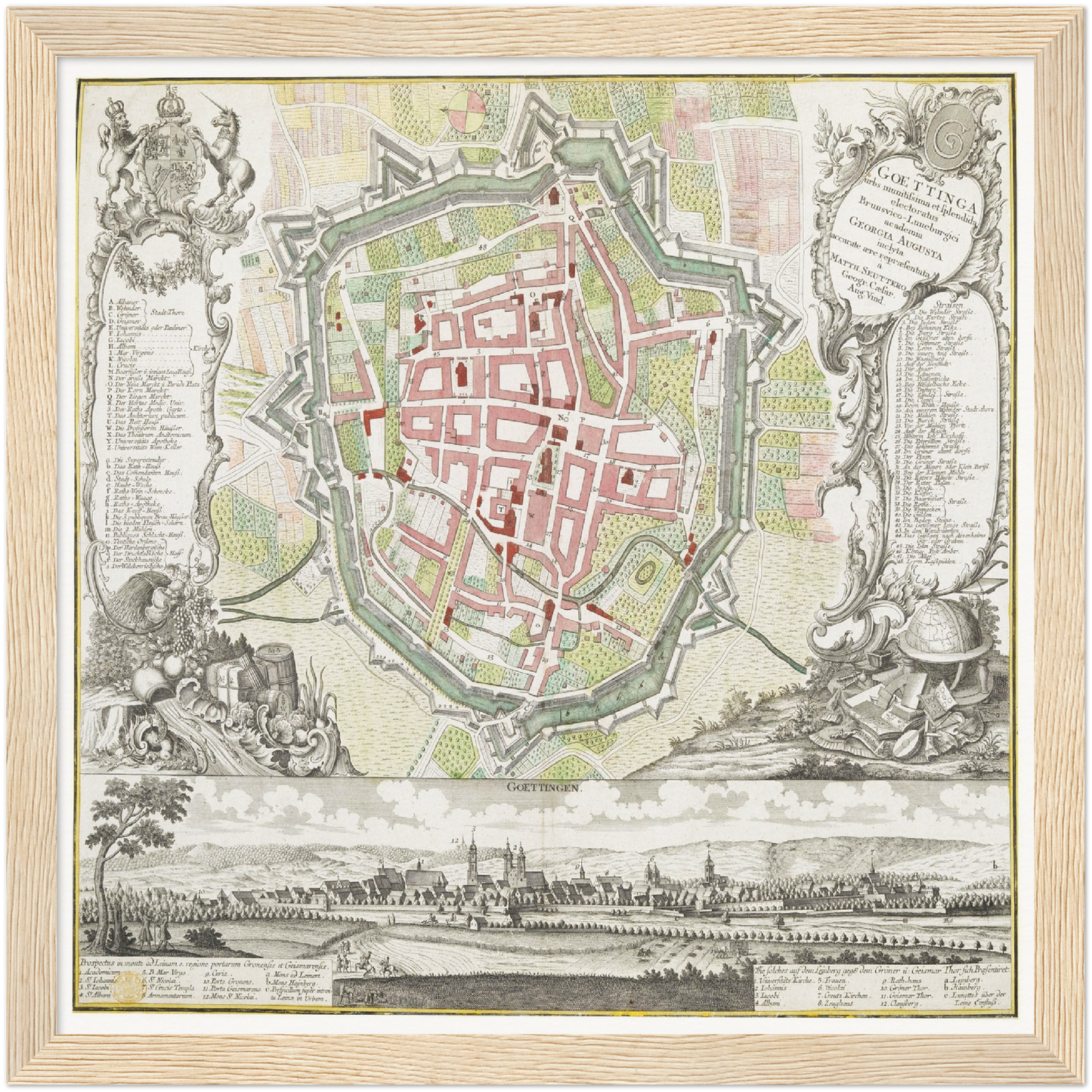 Historischer Stadtplan Göttingen um 1737