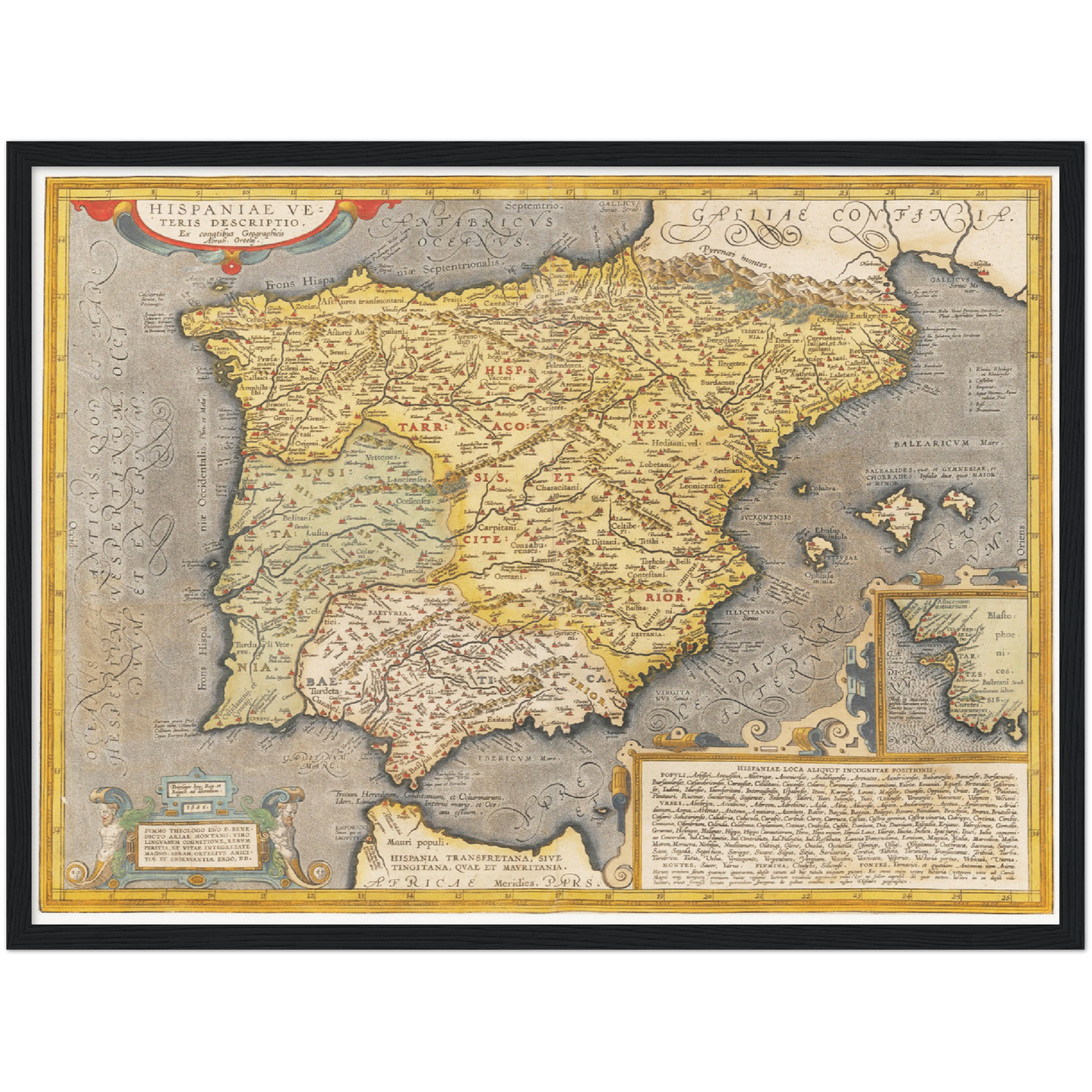 Historische Landkarte Historisches Spanien um 1609