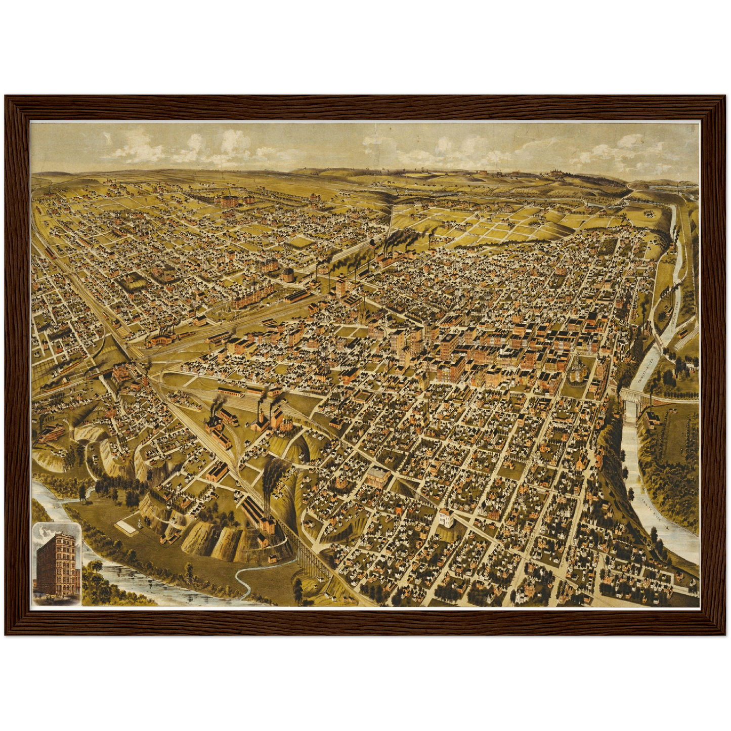 Historische Stadtansicht Fort Worth um 1891