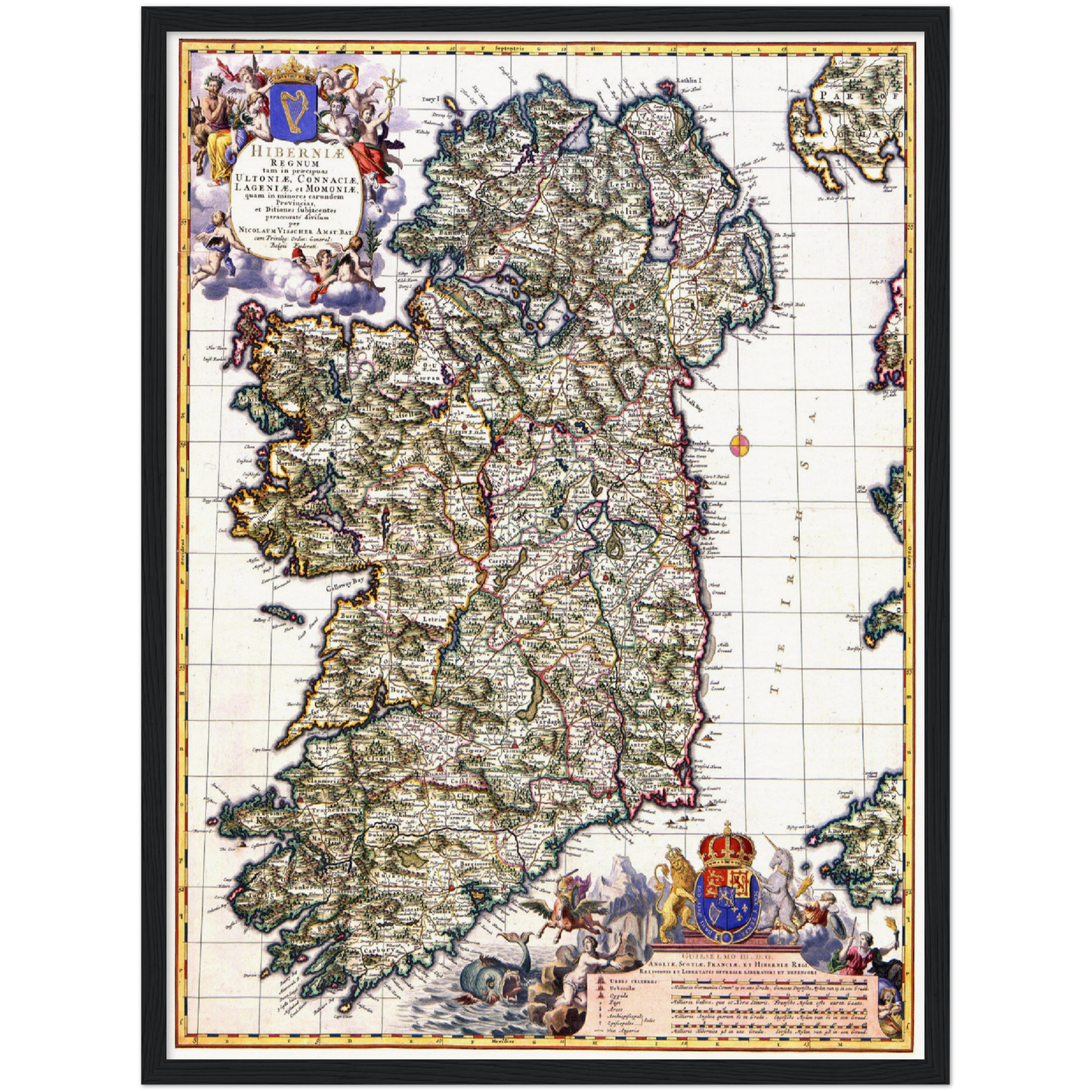 Historische Landkarte Irland um 1646