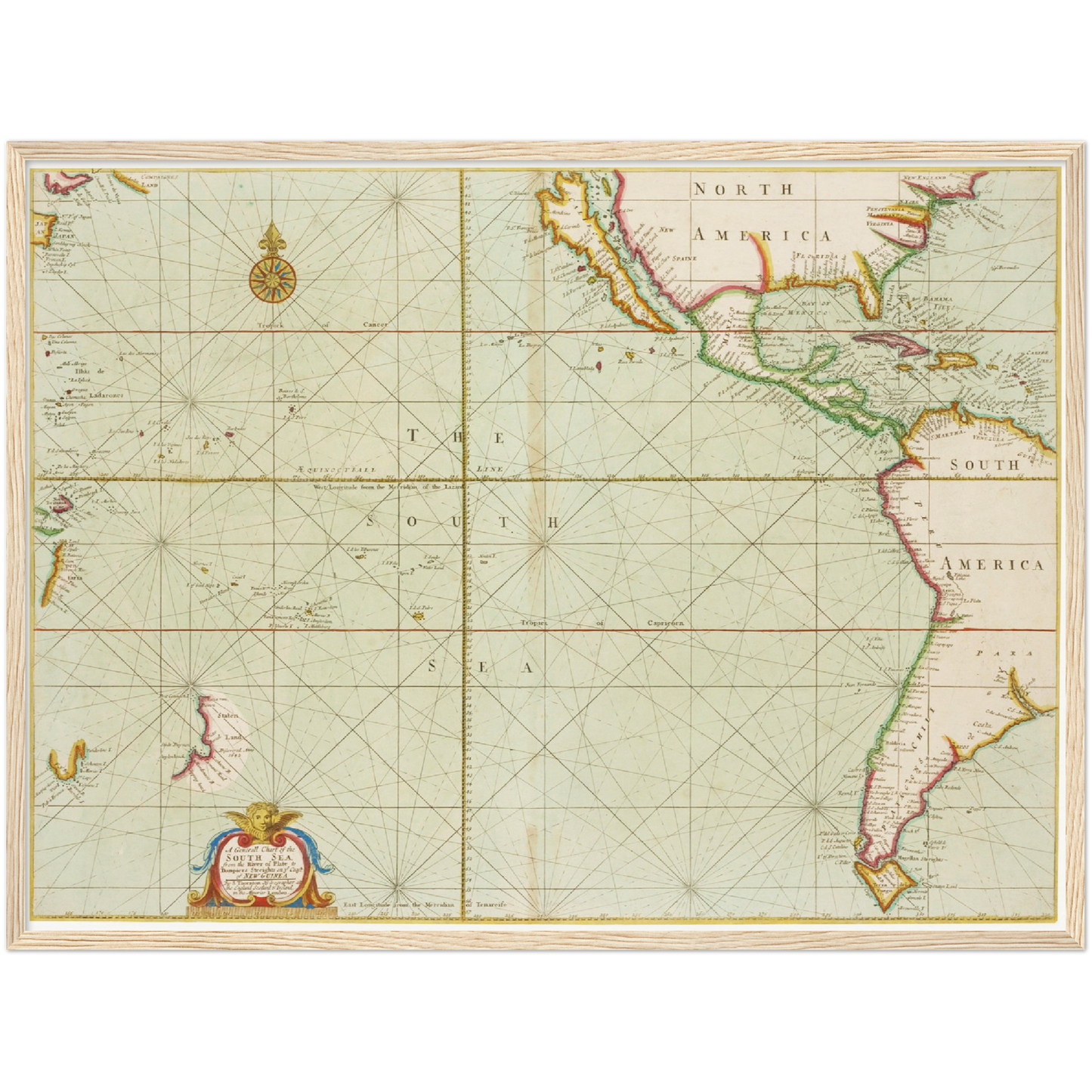 Historische Landkarte Ozeanien um 1705