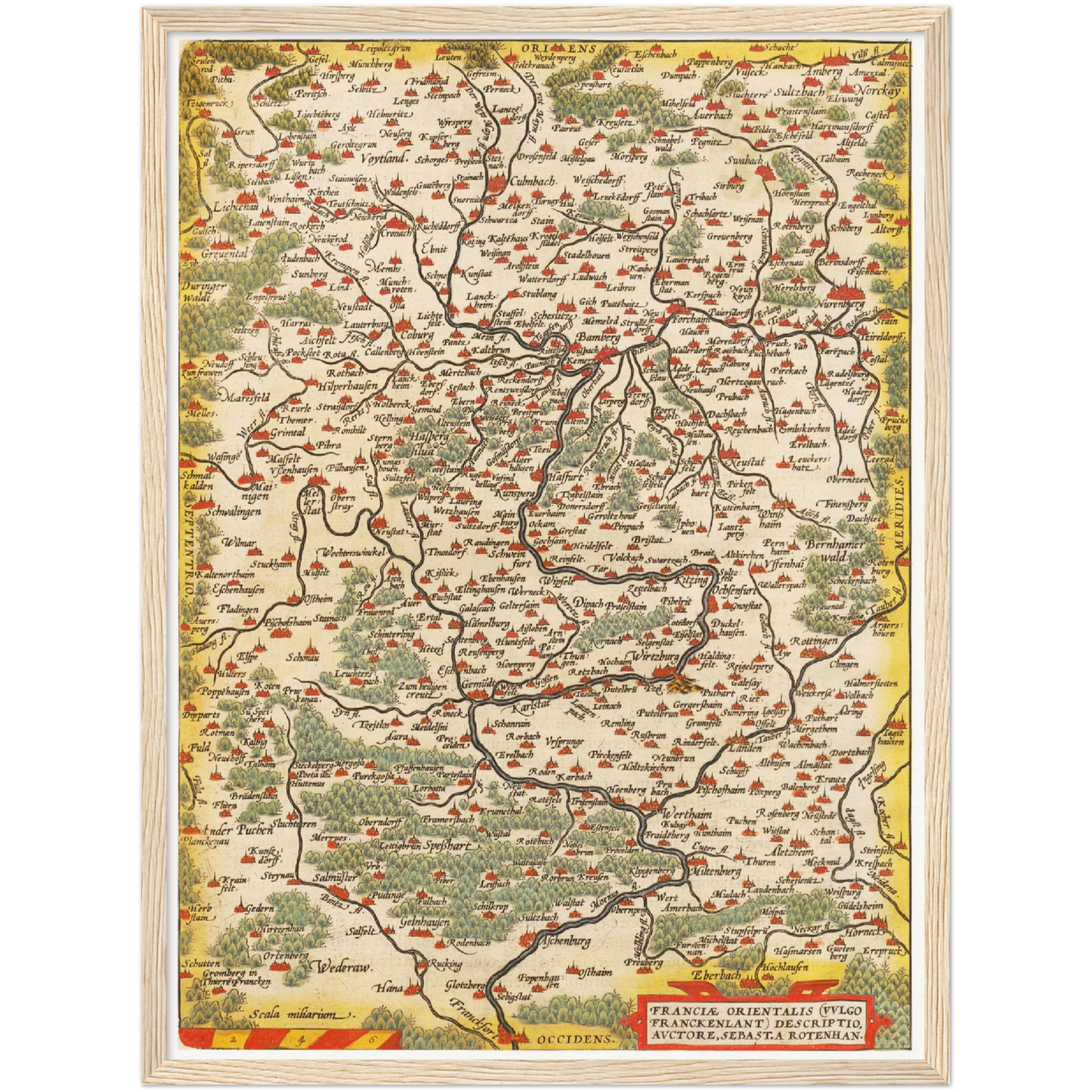 Historische Landkarte Franken um 1609