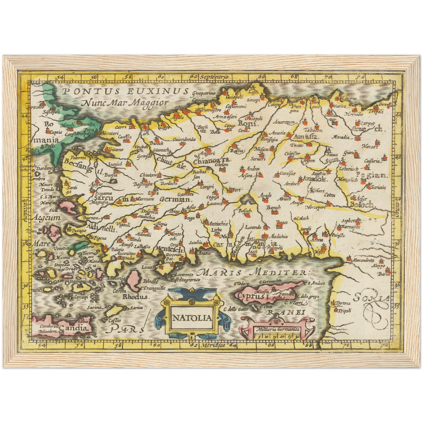 Historische Landkarte Türkei um 1609