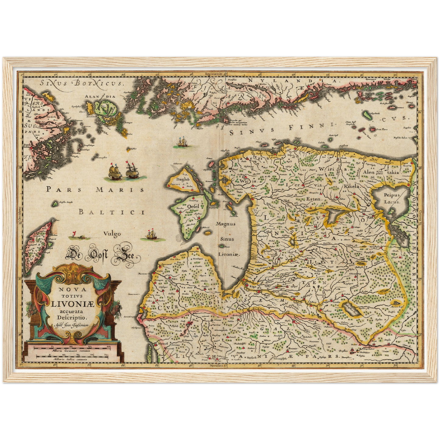 Historische Landkarte Estland um 1642