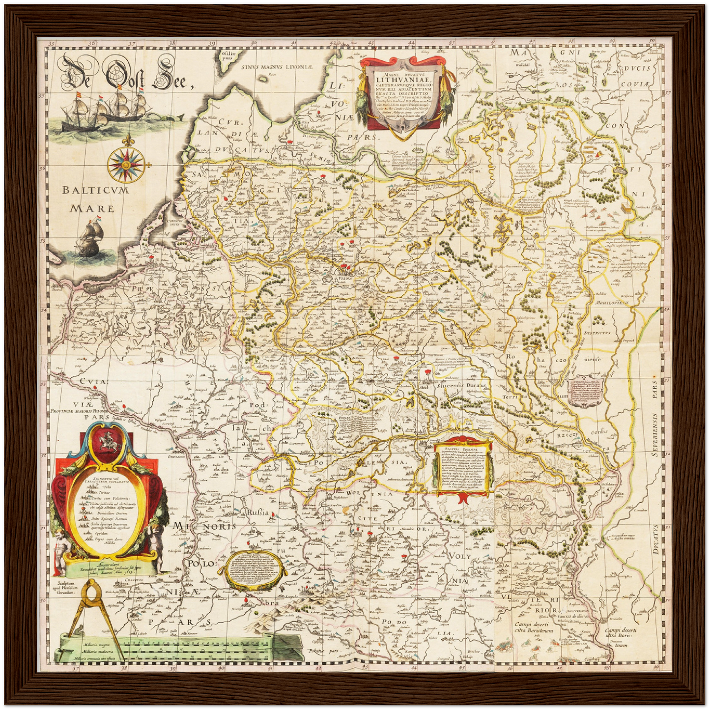 Historische Landkarte Litauen um 1635