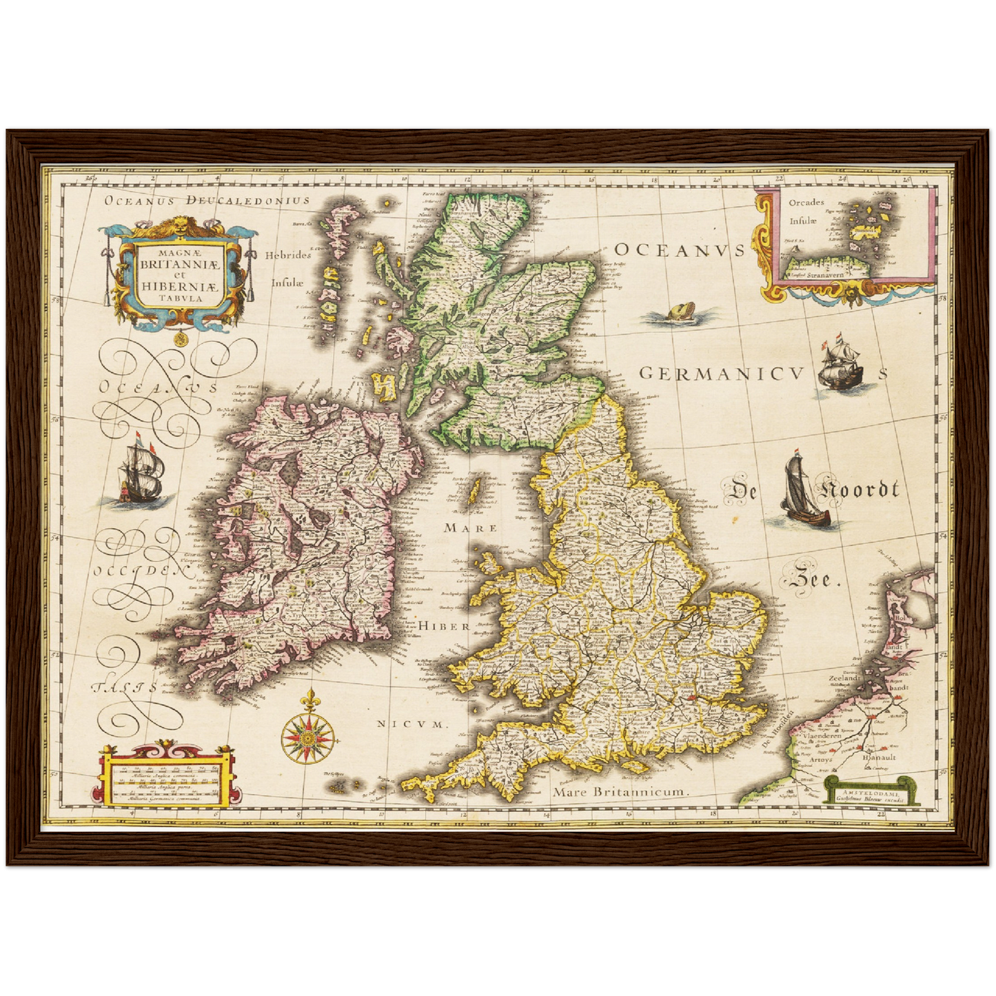 Historische Landkarte Vereinigtes Königreich um 1635