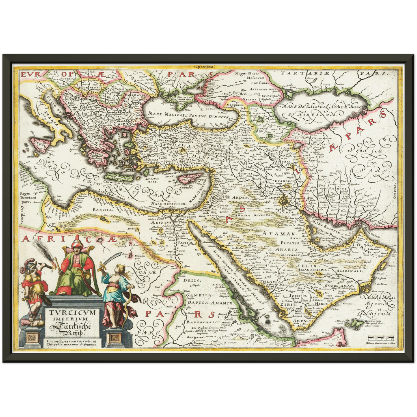 Historische Landkarte Naher Osten um 1636