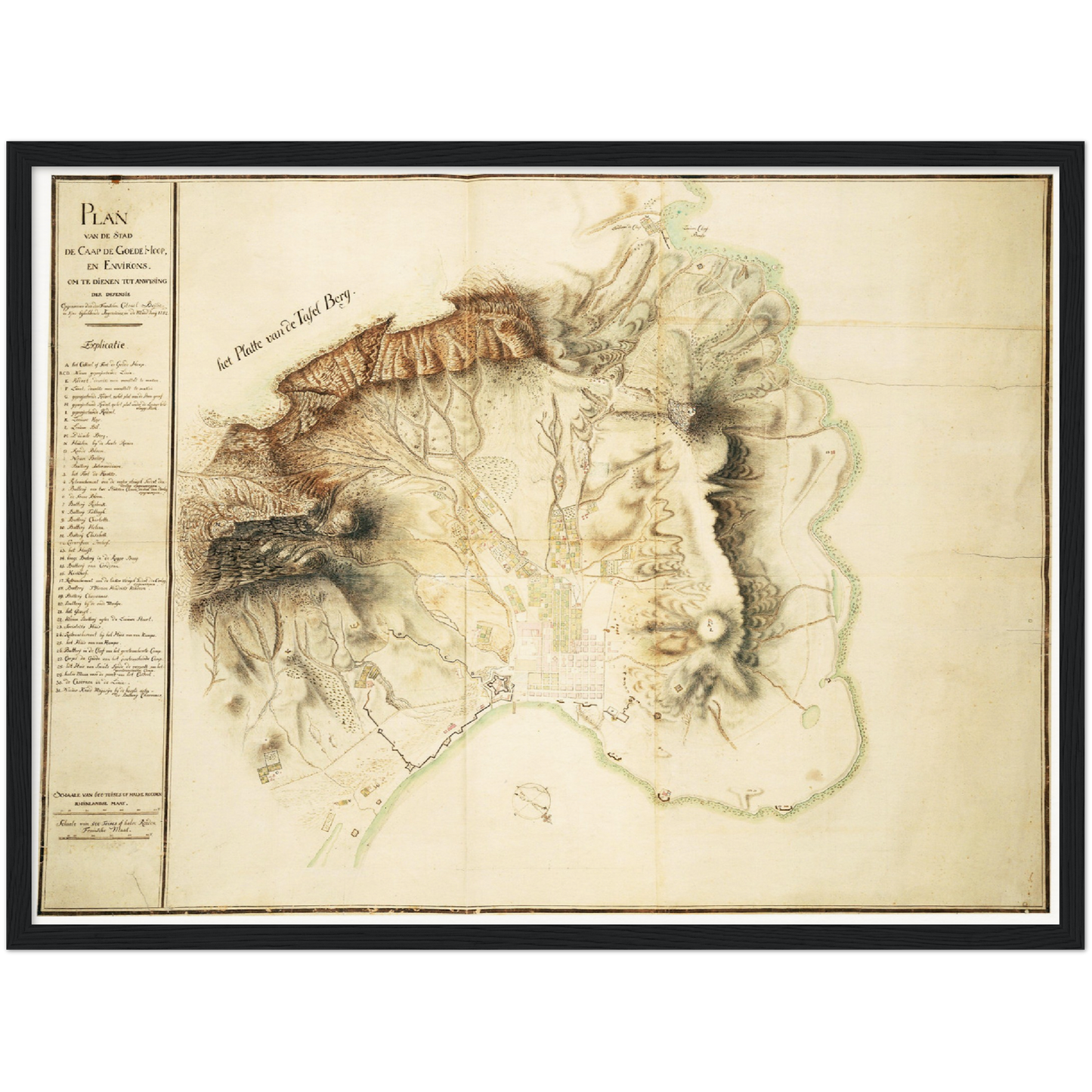 Historischer Stadtplan Kapstadt um 1914