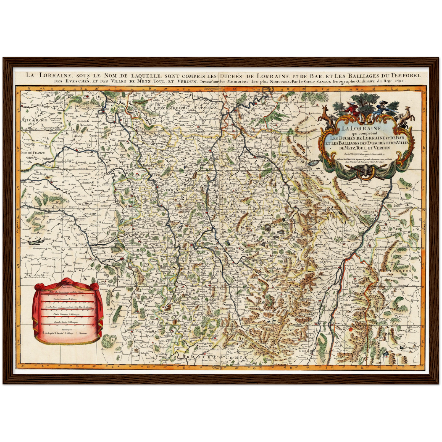 Historische Landkarte Lothringen um 1692