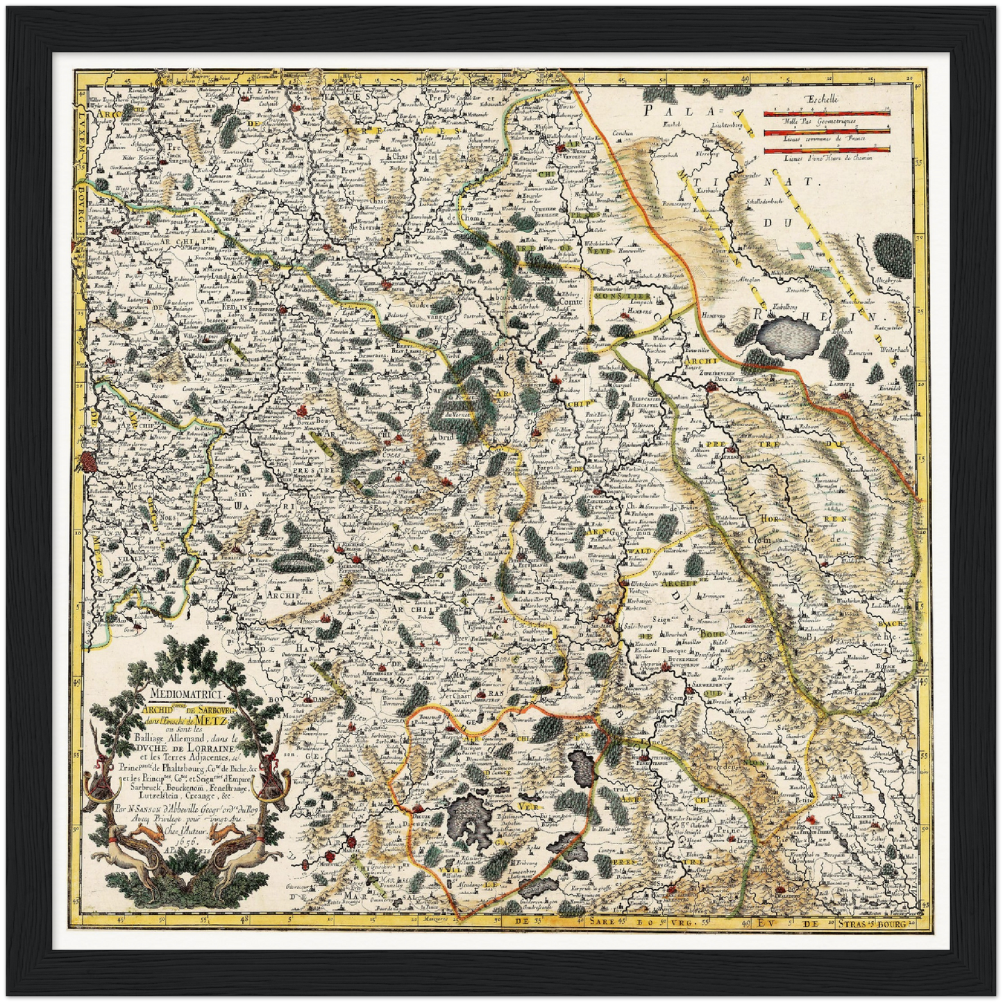 Historische Landkarte Saarland um 1656