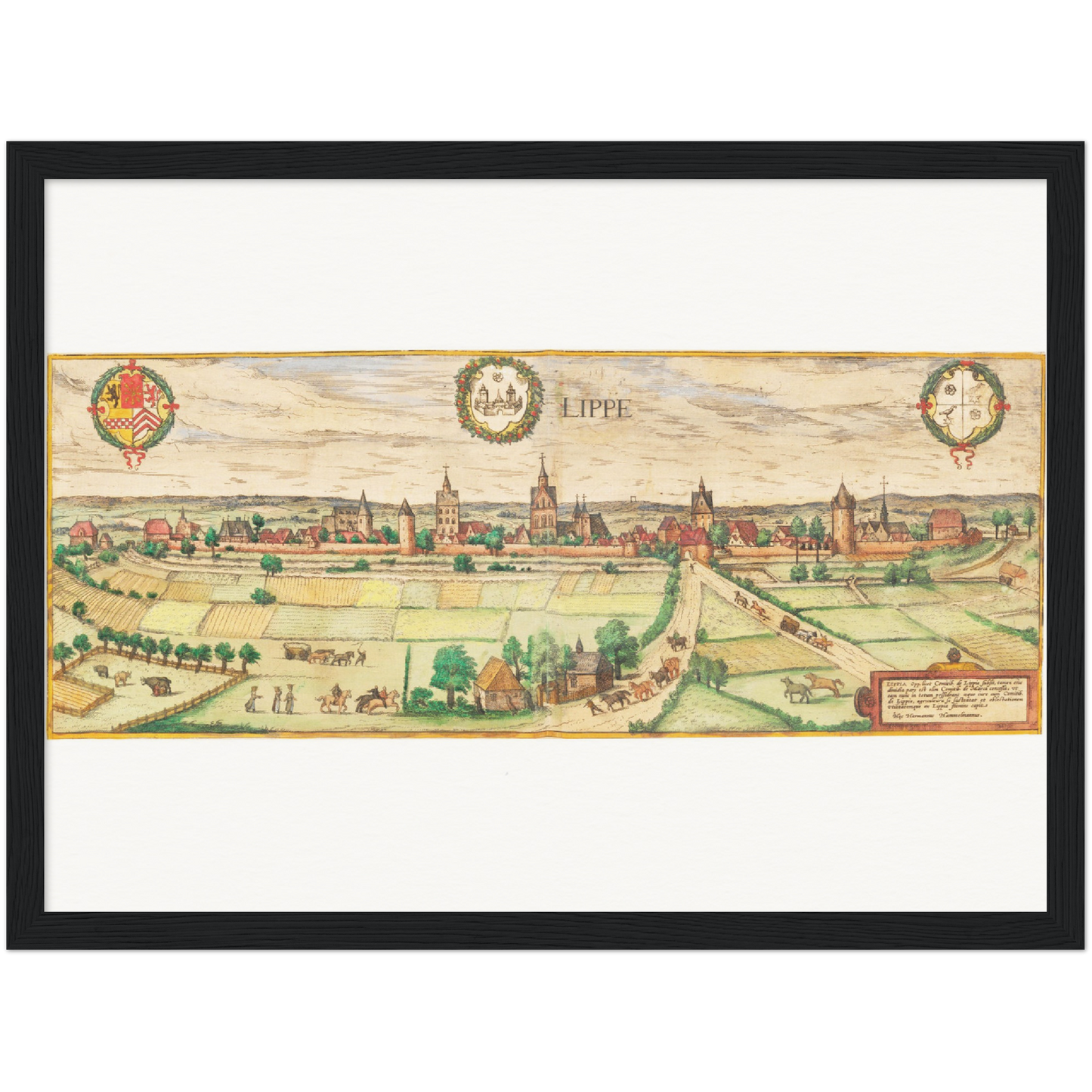 Historische Stadtansicht Lippe um 1592