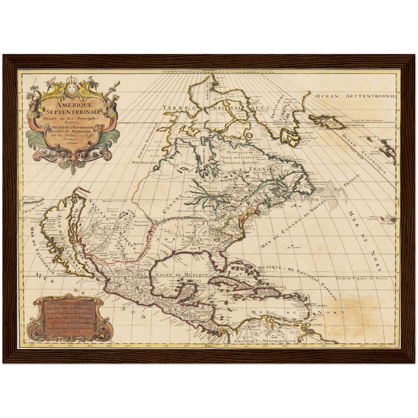 Historische Landkarte Nordamerika um 1694