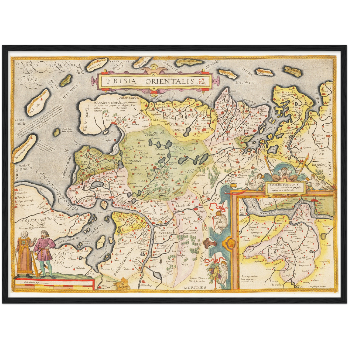 Historische Landkarte Ostfriesland um 1609