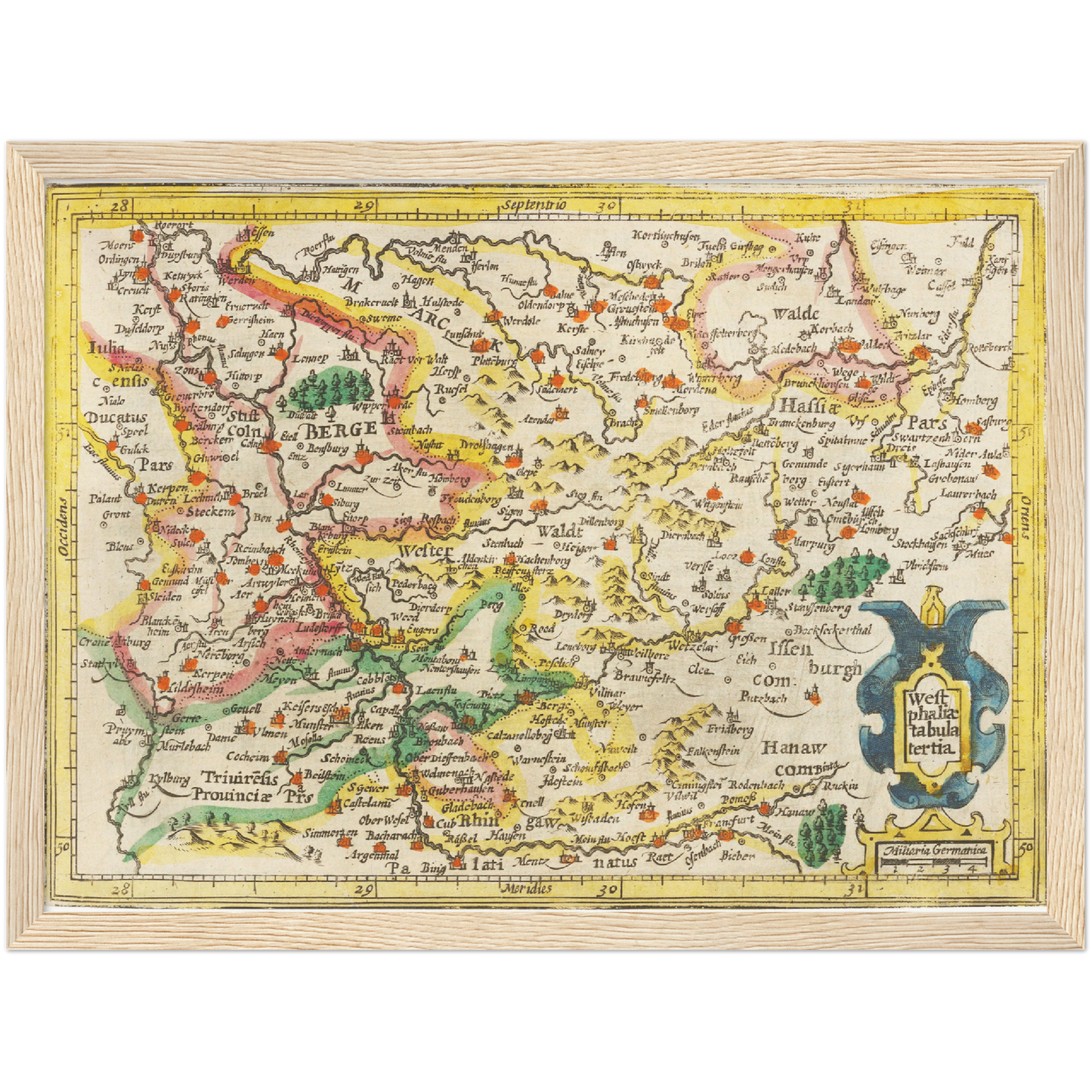Historische Landkarte Sauerland um 1609