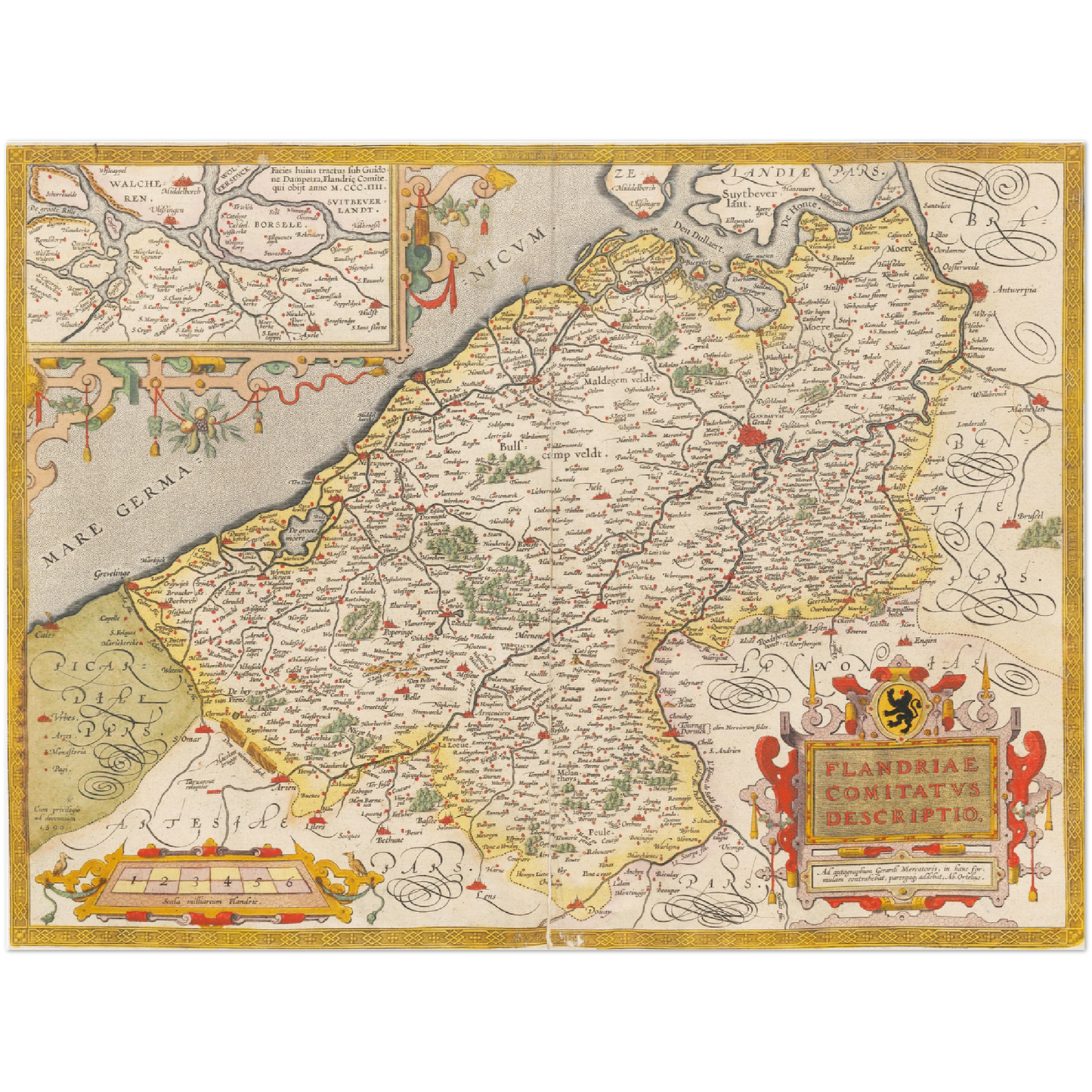 Historische Landkarte Flandern um 1609