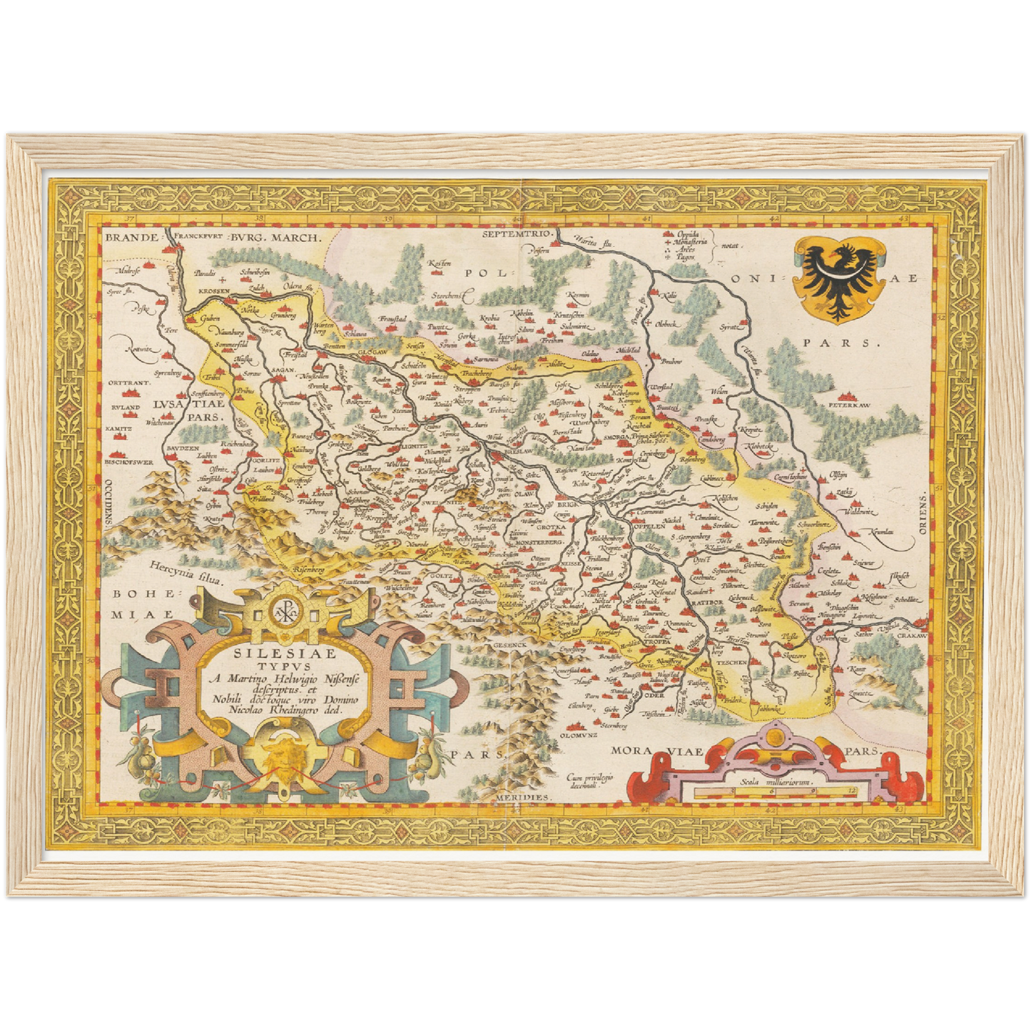 Historische Landkarte Schlesien um 1609