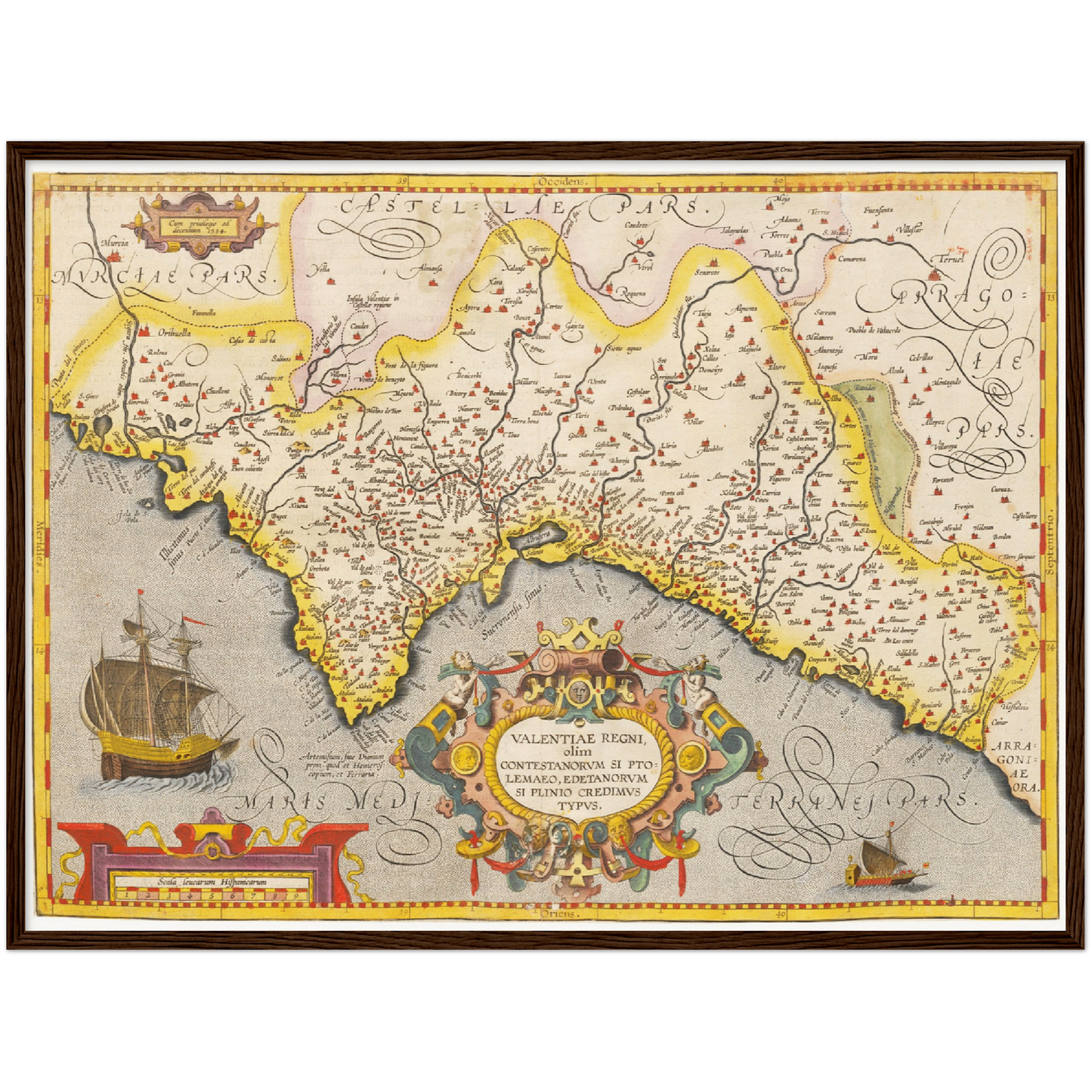 Historische Landkarte Valencia um 1609