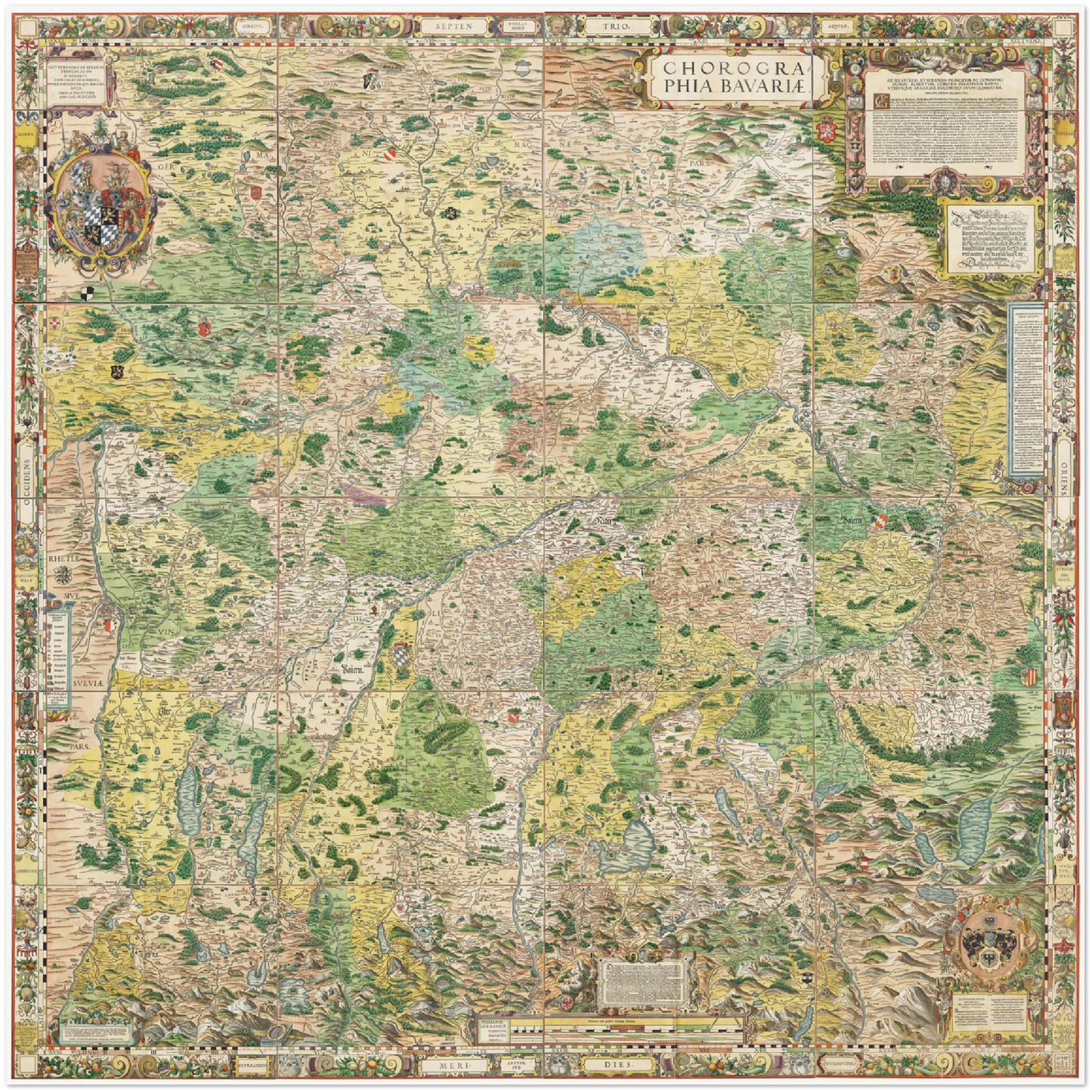 Historische Landkarte Bayern um 1568